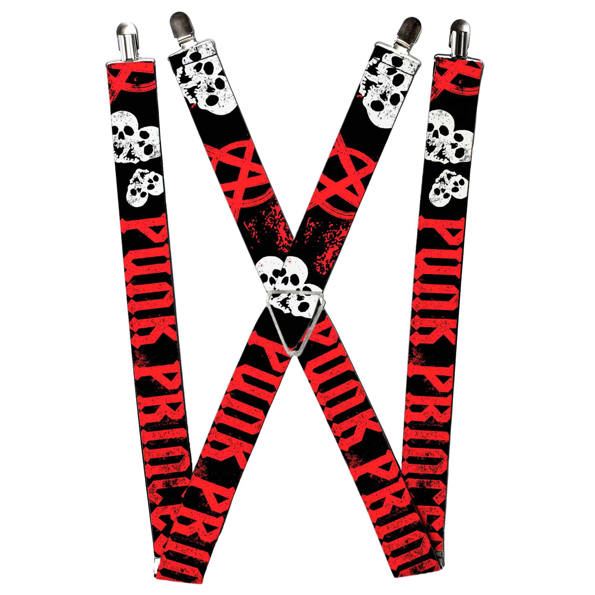 Suspenders - Punk Princess Black/Red/White Suspenders Buckle-Down