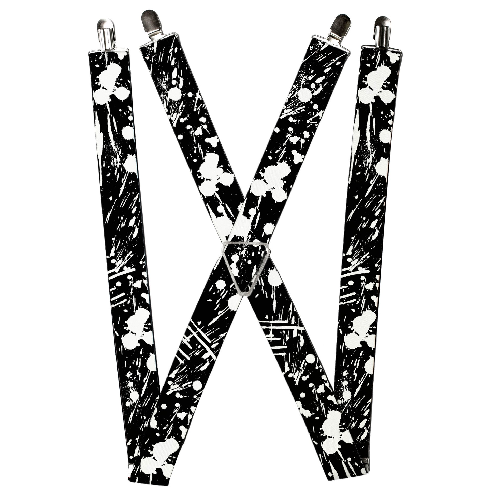 Suspenders - Splatter Black/White Suspenders Buckle-Down