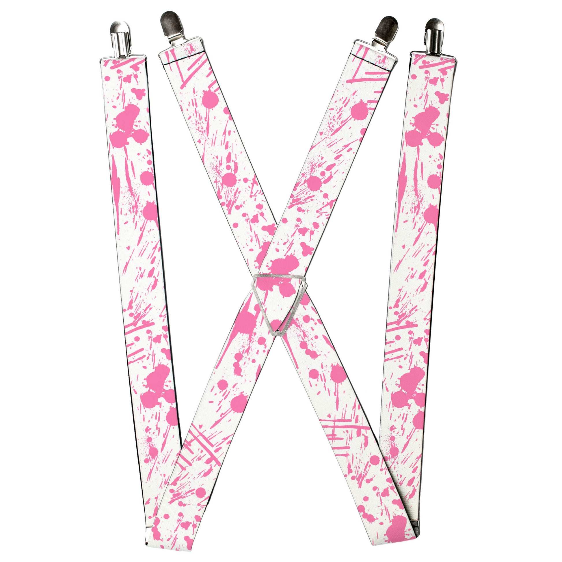 Suspenders - Splatter White/Pink Suspenders Buckle-Down