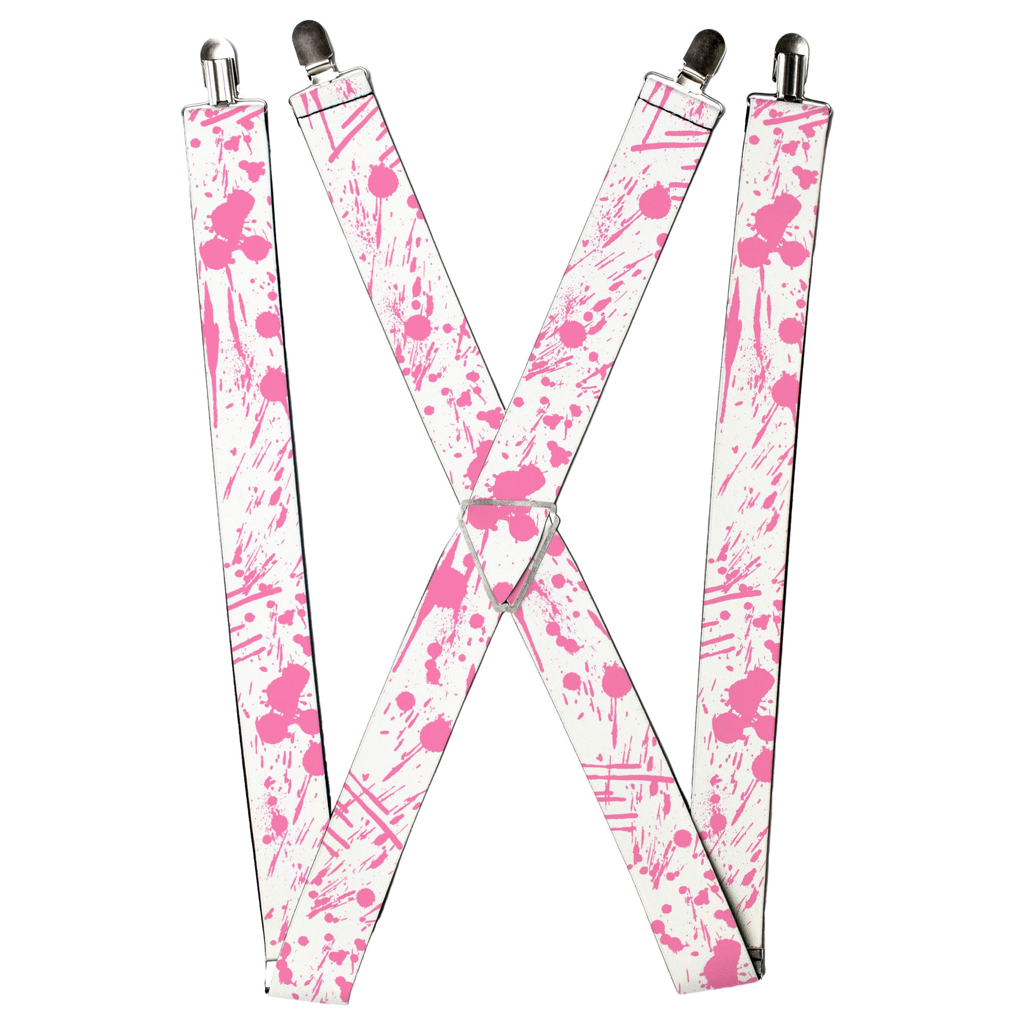 Suspenders - Splatter White/Pink Suspenders Buckle-Down