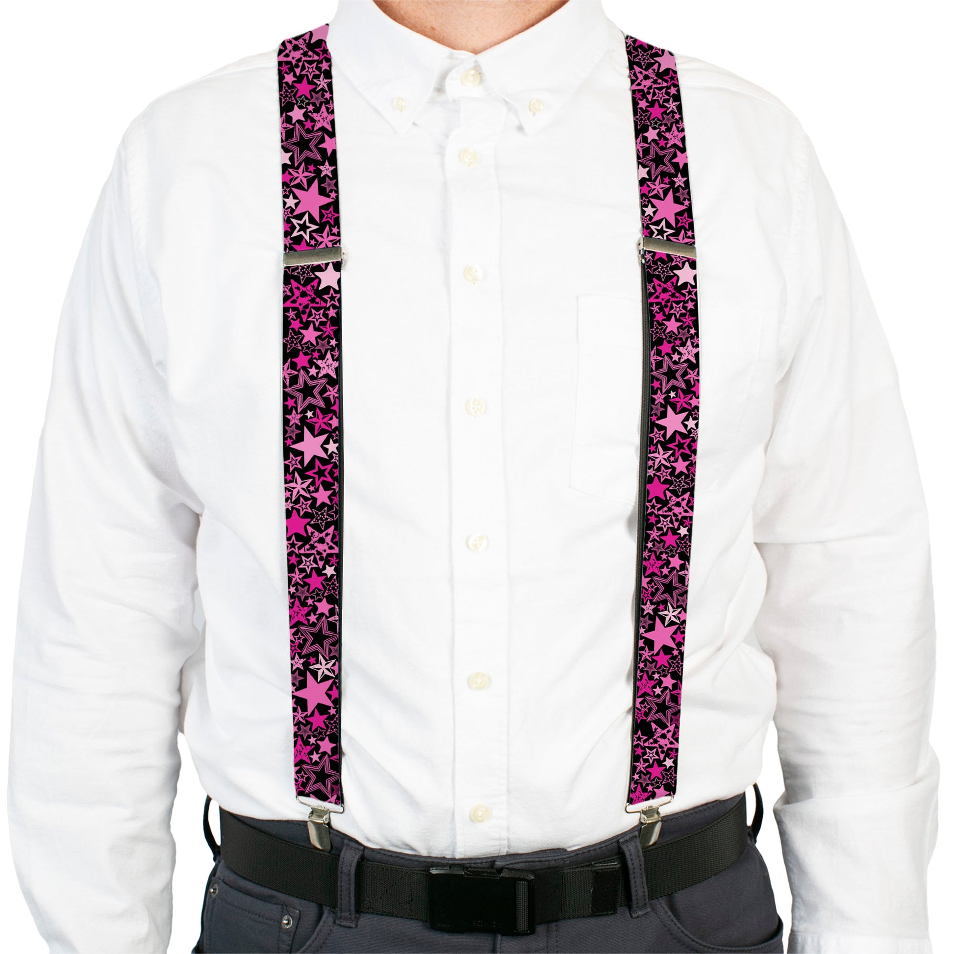 Suspenders - Stargazer Black/Pink Suspenders Buckle-Down