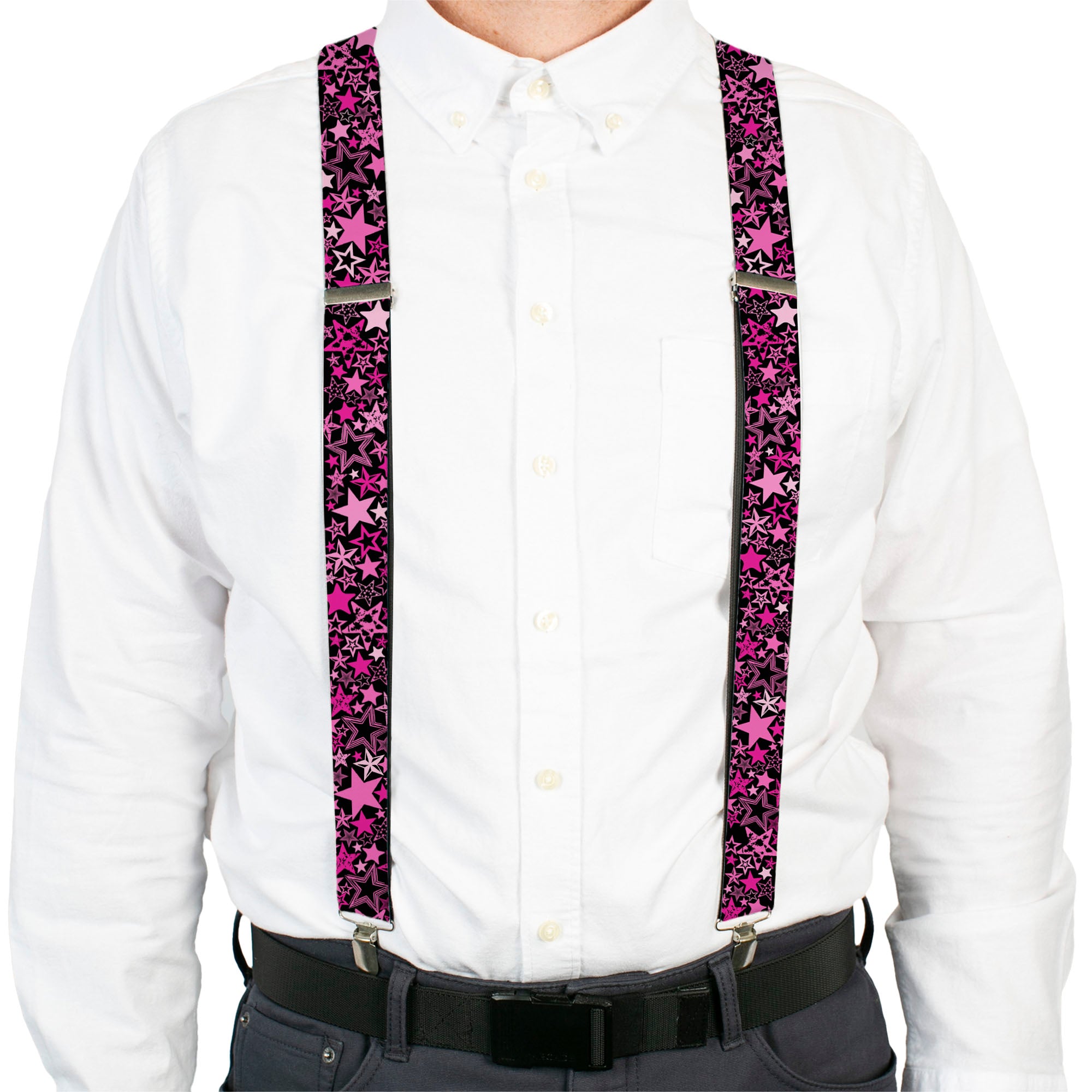 Suspenders - Stargazer Black/Pink Suspenders Buckle-Down