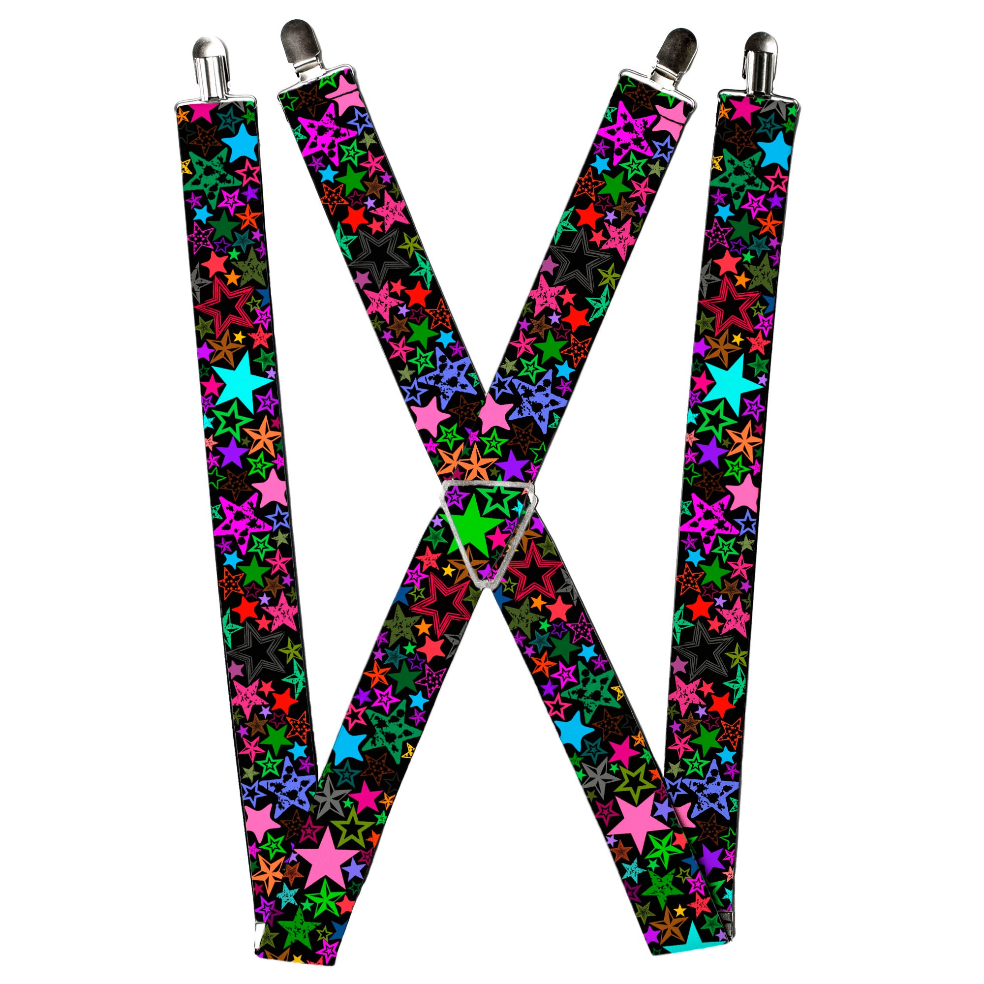 Suspenders - Stargazer Black/Multi Color Suspenders Buckle-Down