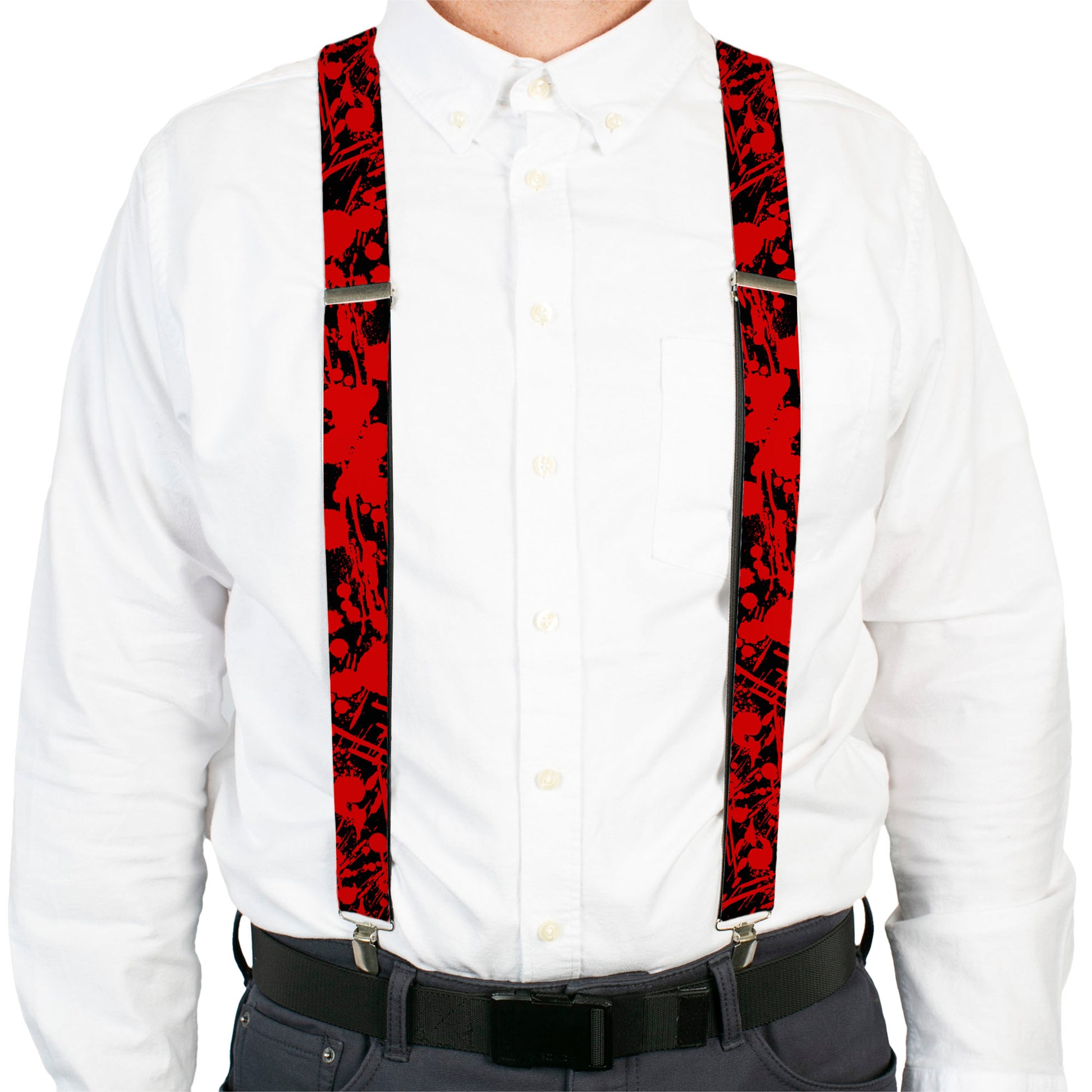 Suspenders - Splatter Black/Red Suspenders Buckle-Down
