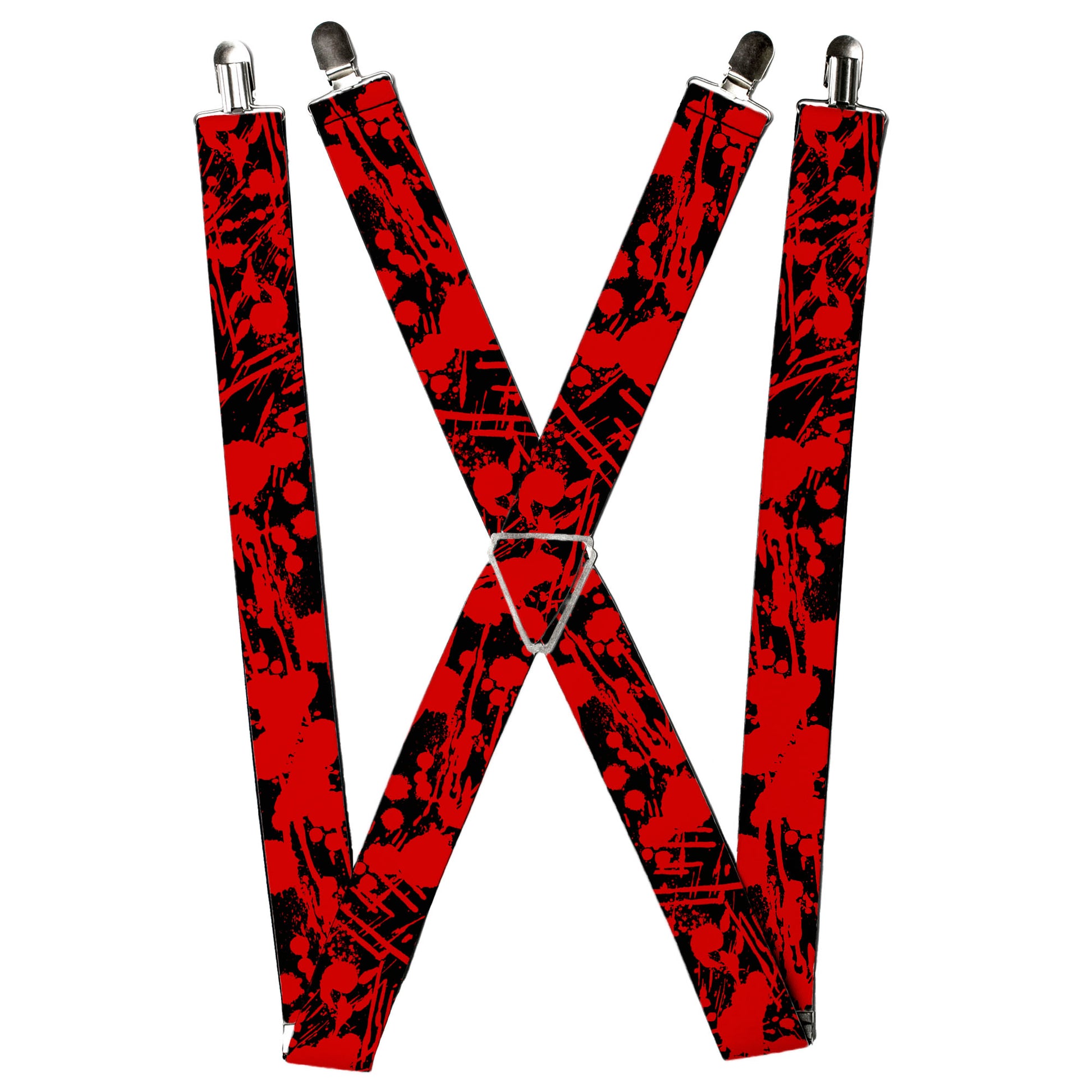 Suspenders - Splatter Black/Red Suspenders Buckle-Down