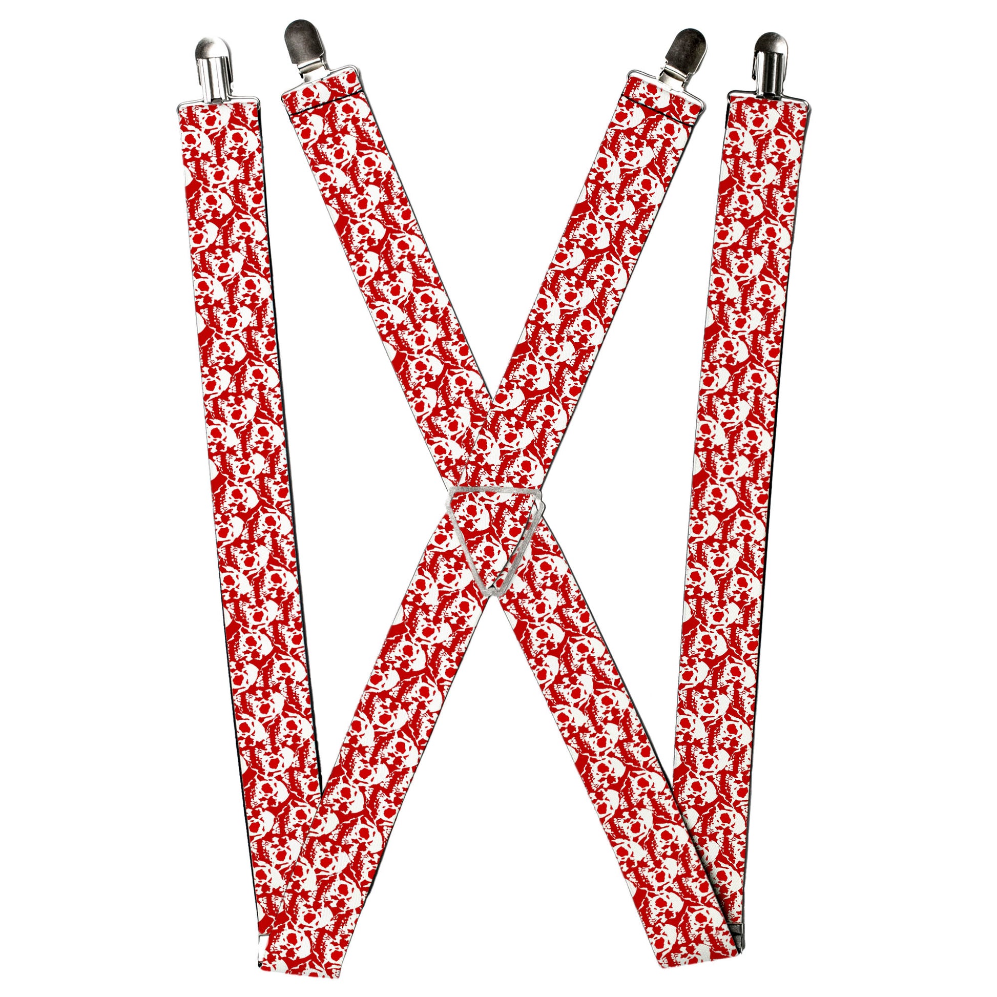 Suspenders - Skull Yard Red/White Suspenders Buckle-Down