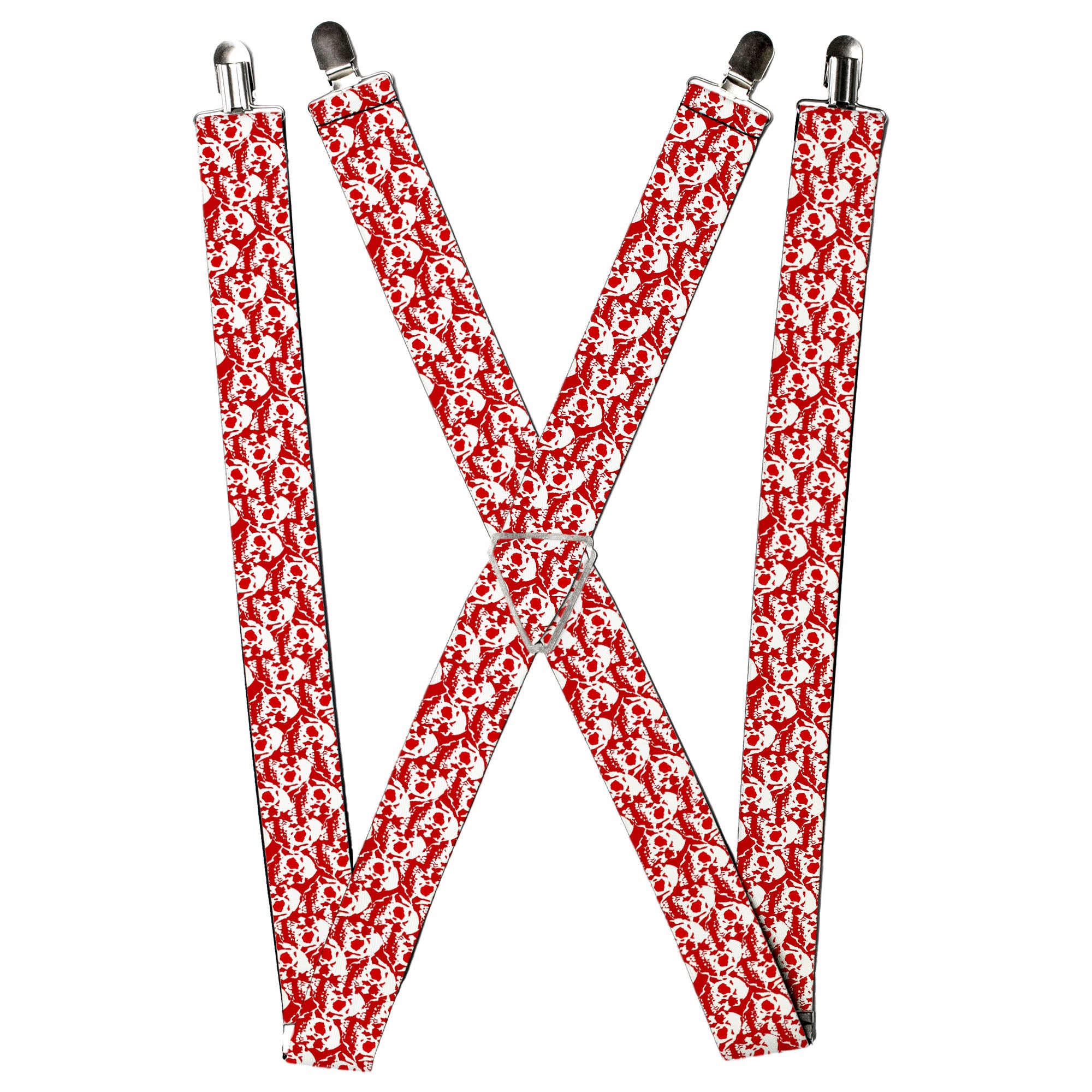 Suspenders - Skull Yard Red/White Suspenders Buckle-Down