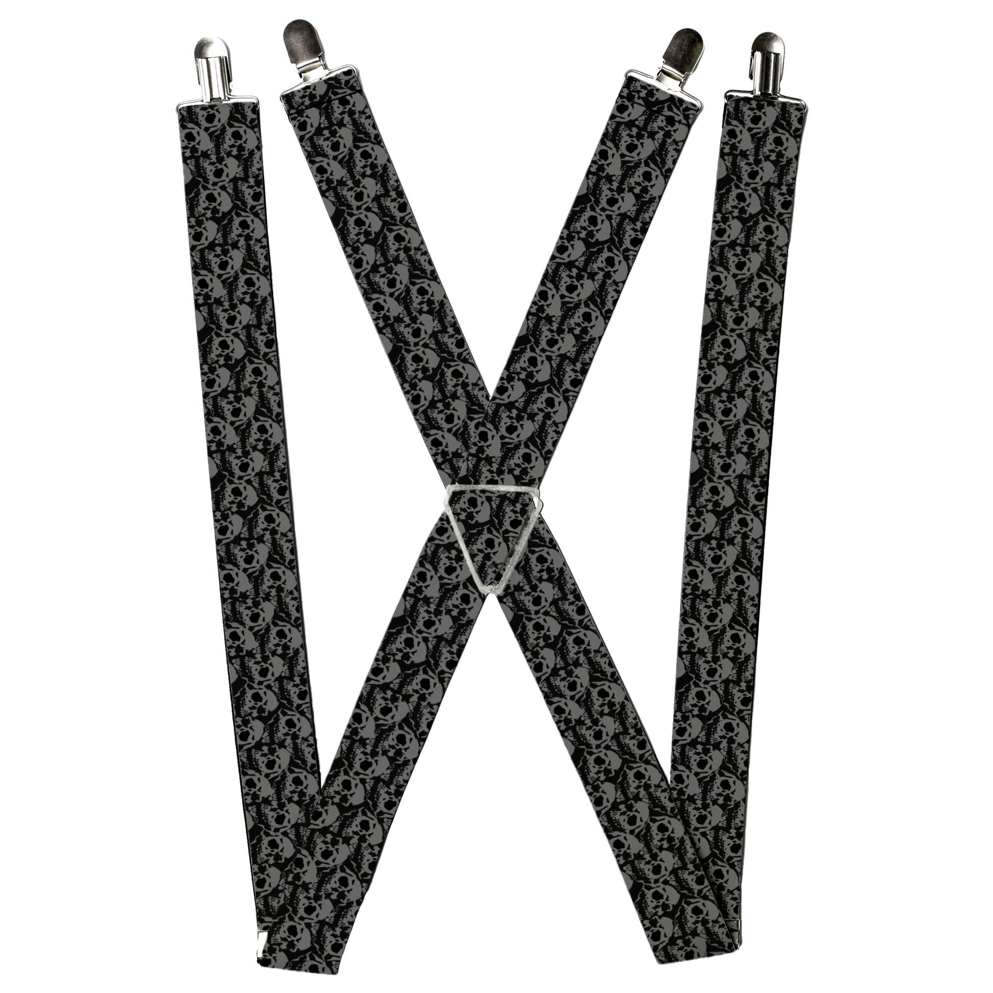 Suspenders - Skull Yard Black/Gray Suspenders Buckle-Down