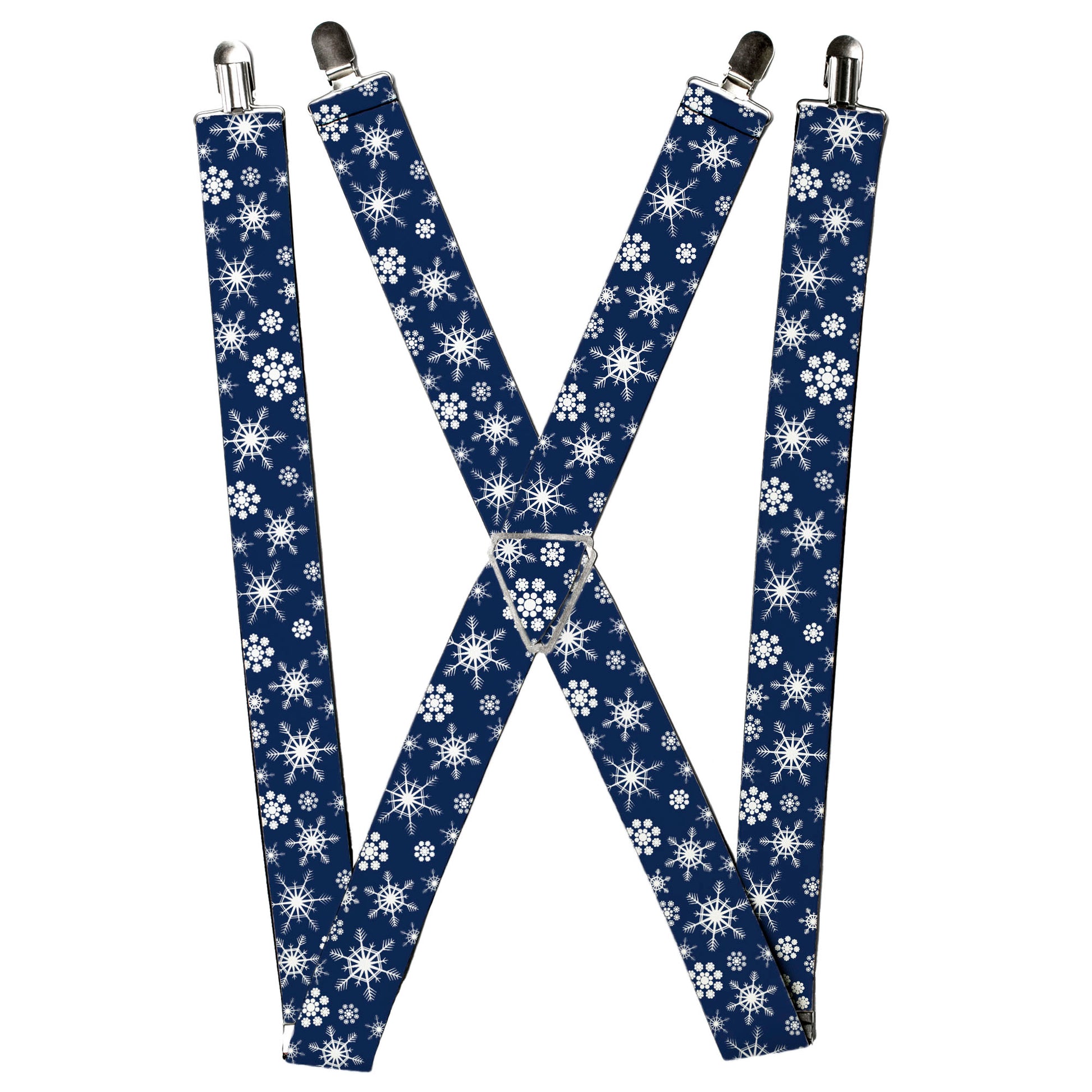 Suspenders - Snowflakes Blue/White Suspenders Buckle-Down