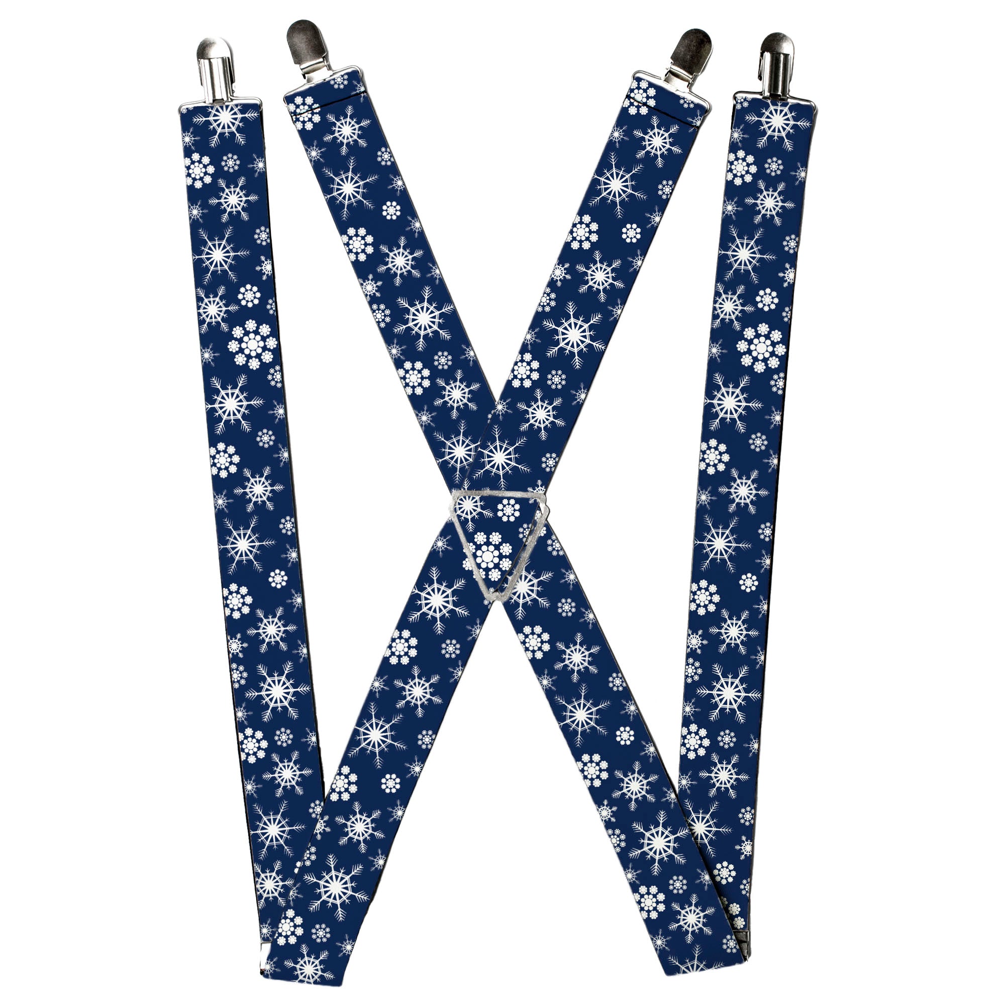 Suspenders - Snowflakes Blue/White Suspenders Buckle-Down
