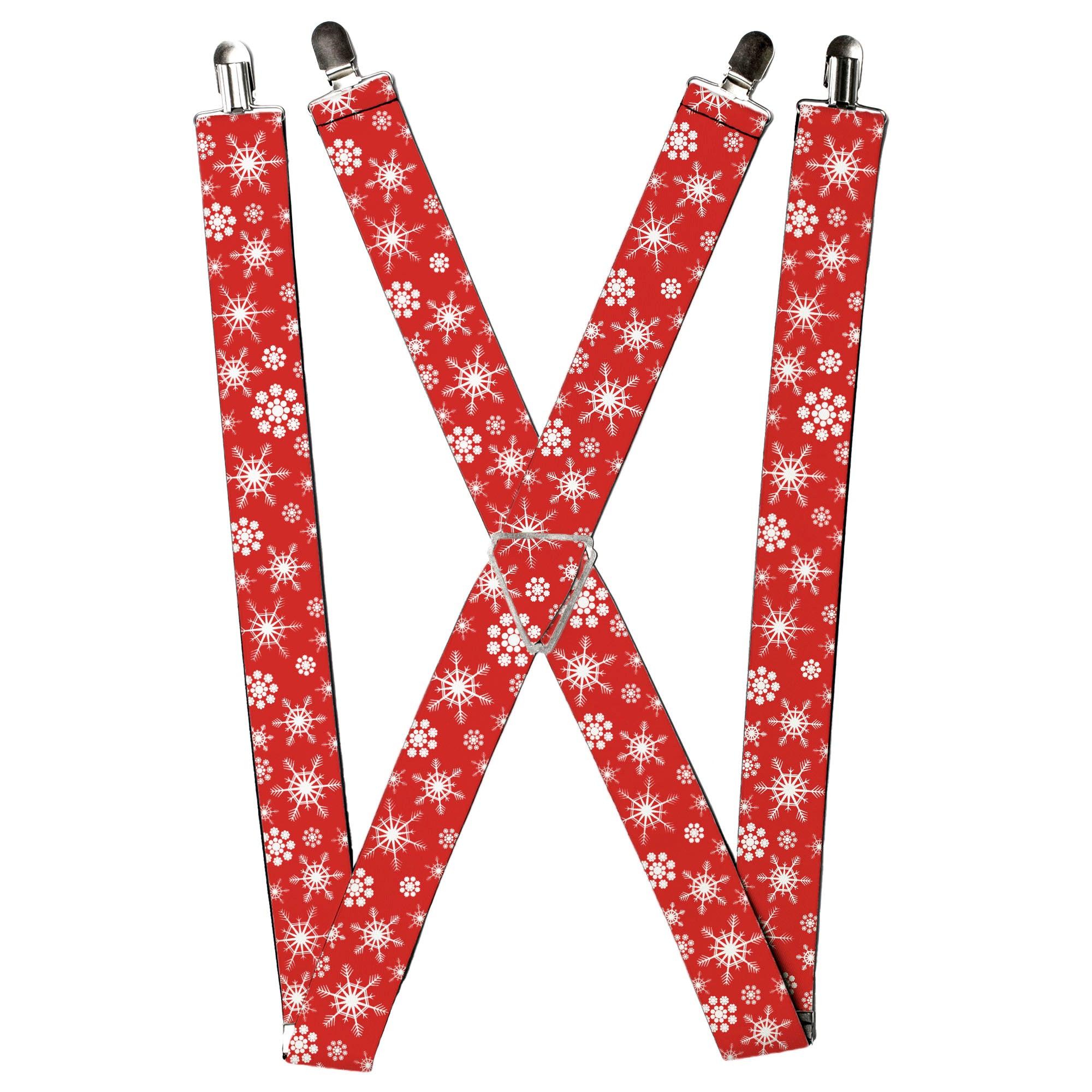 Suspenders - Snowflakes Red/White Suspenders Buckle-Down