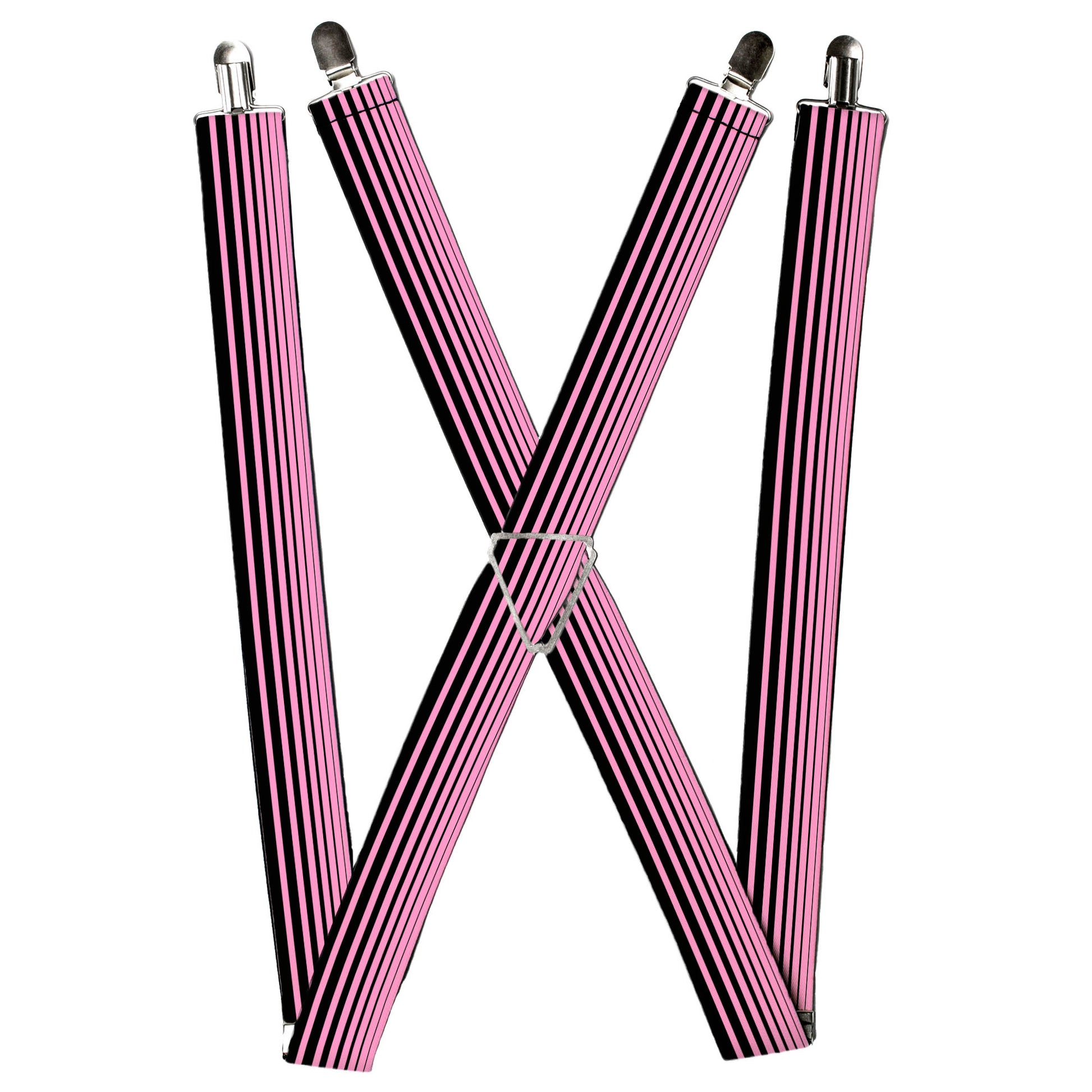 Suspenders - Stripe Transition Black/Pink Suspenders Buckle-Down