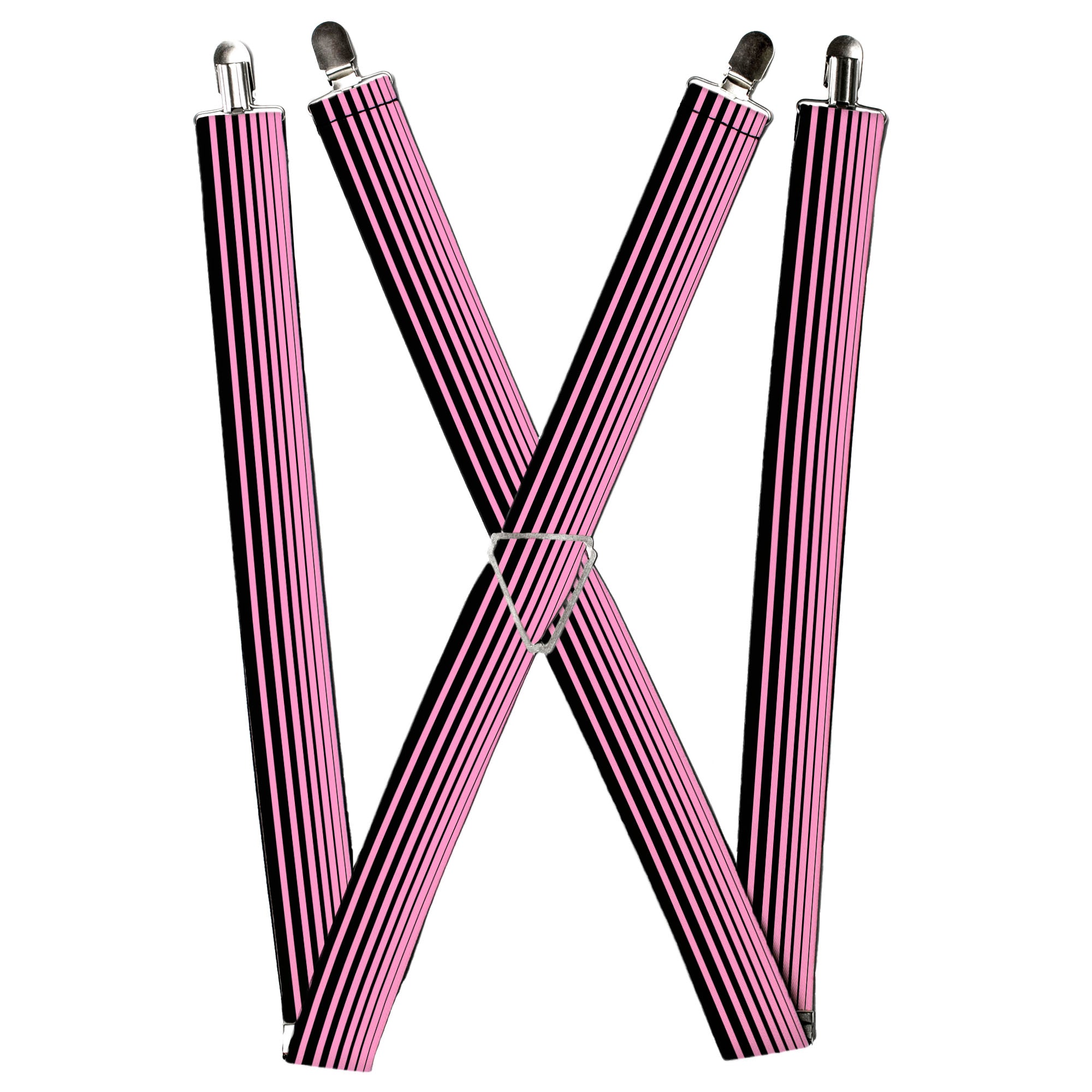 Suspenders - Stripe Transition Black/Pink Suspenders Buckle-Down