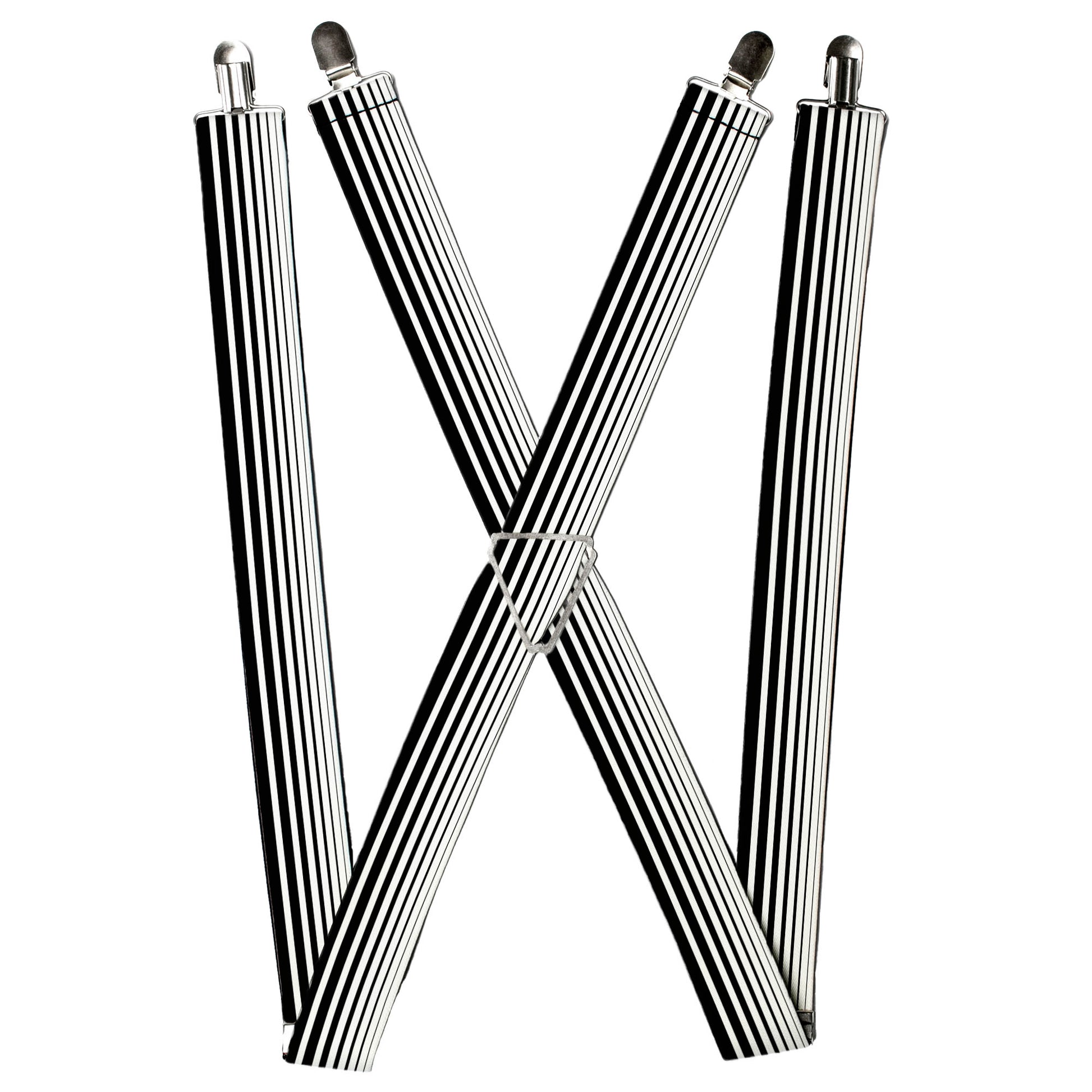 Suspenders - Stripe Transition Black/White Suspenders Buckle-Down