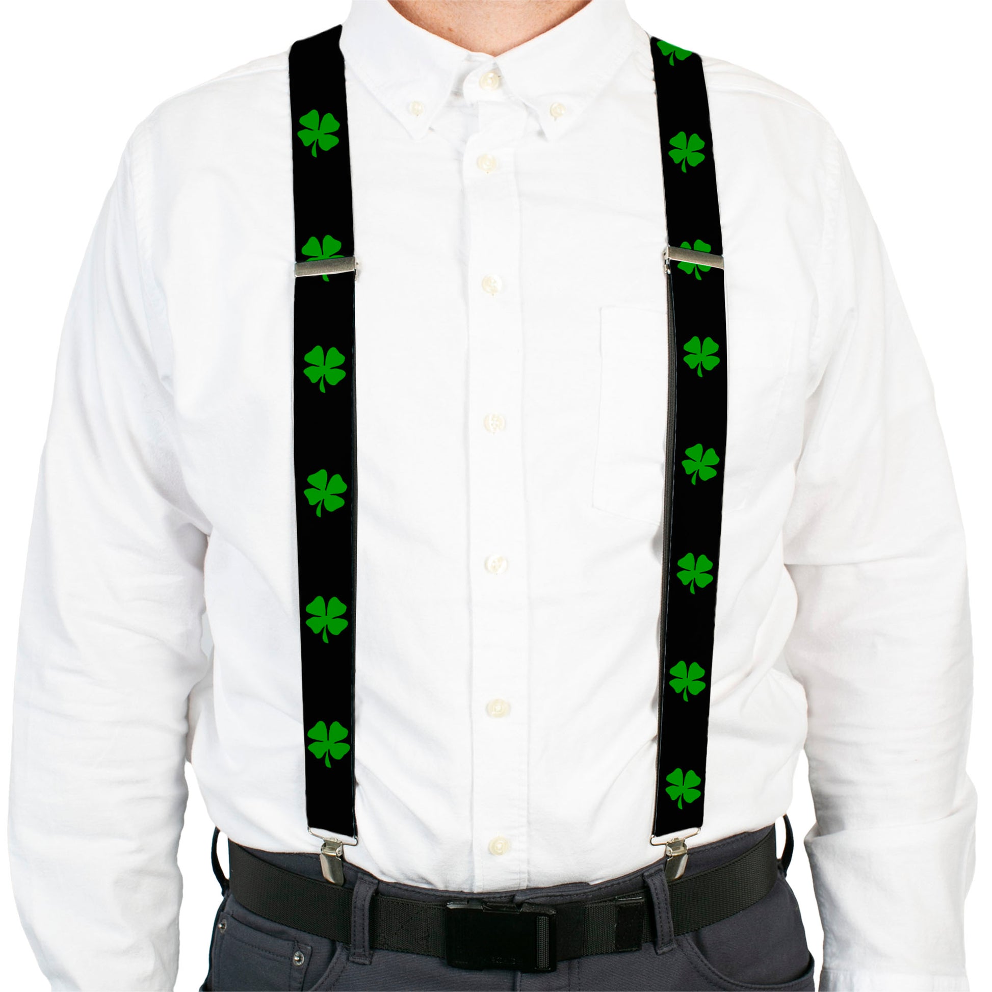 Suspenders - St. Pat's Black/Green Suspenders Buckle-Down