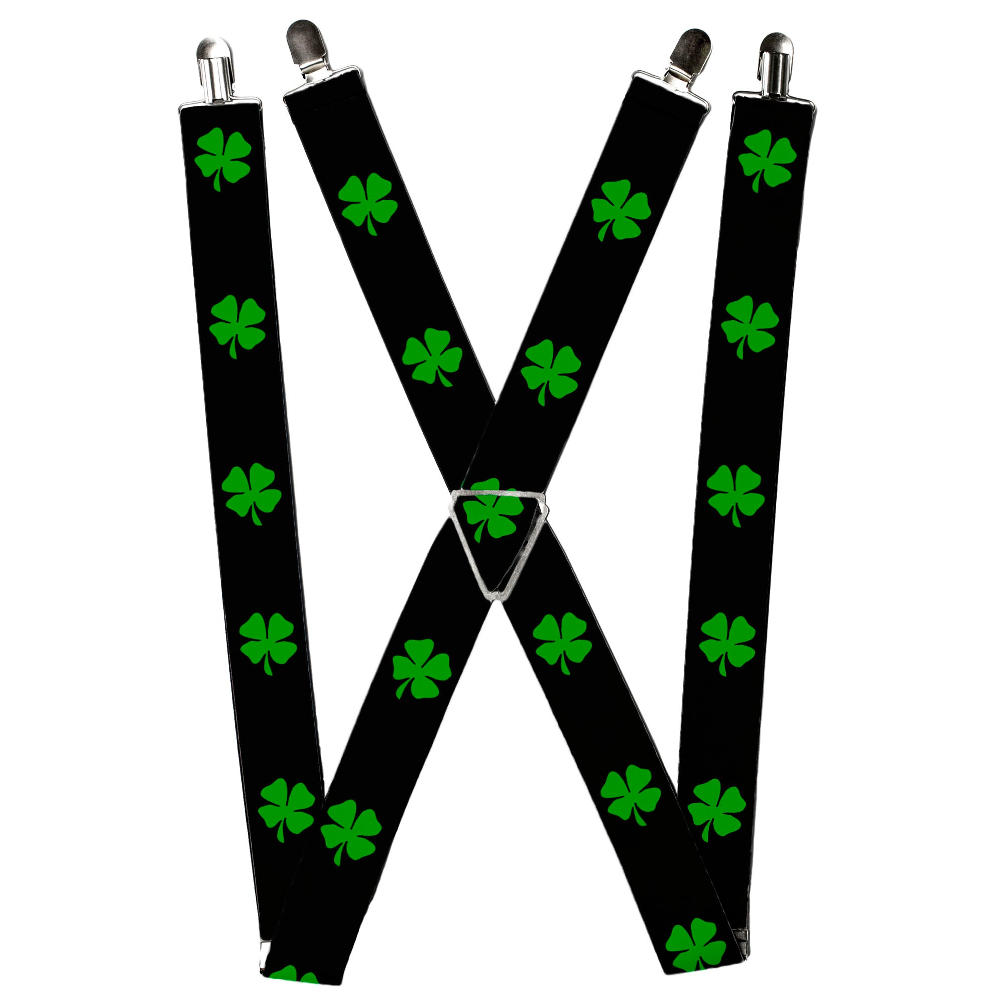 Suspenders - St. Pat's Black/Green Suspenders Buckle-Down