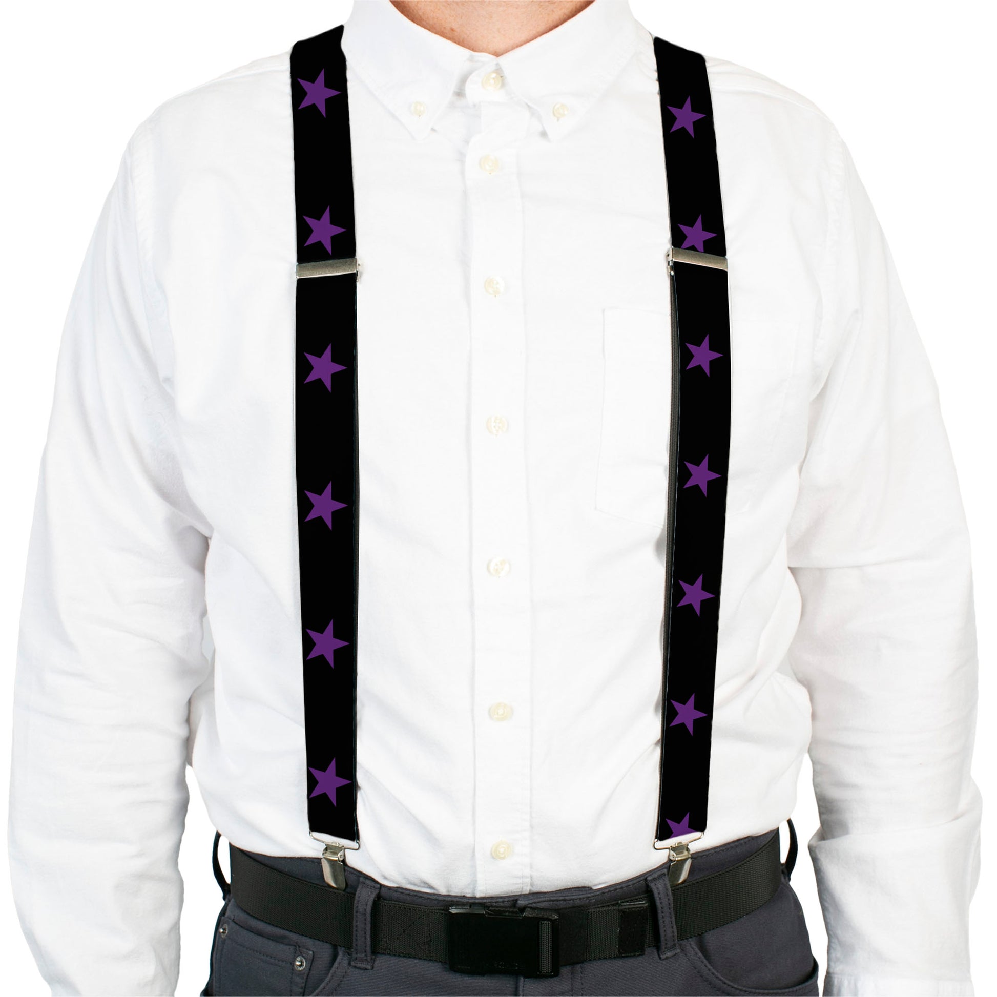 Suspenders - Star Black/Purple Suspenders Buckle-Down