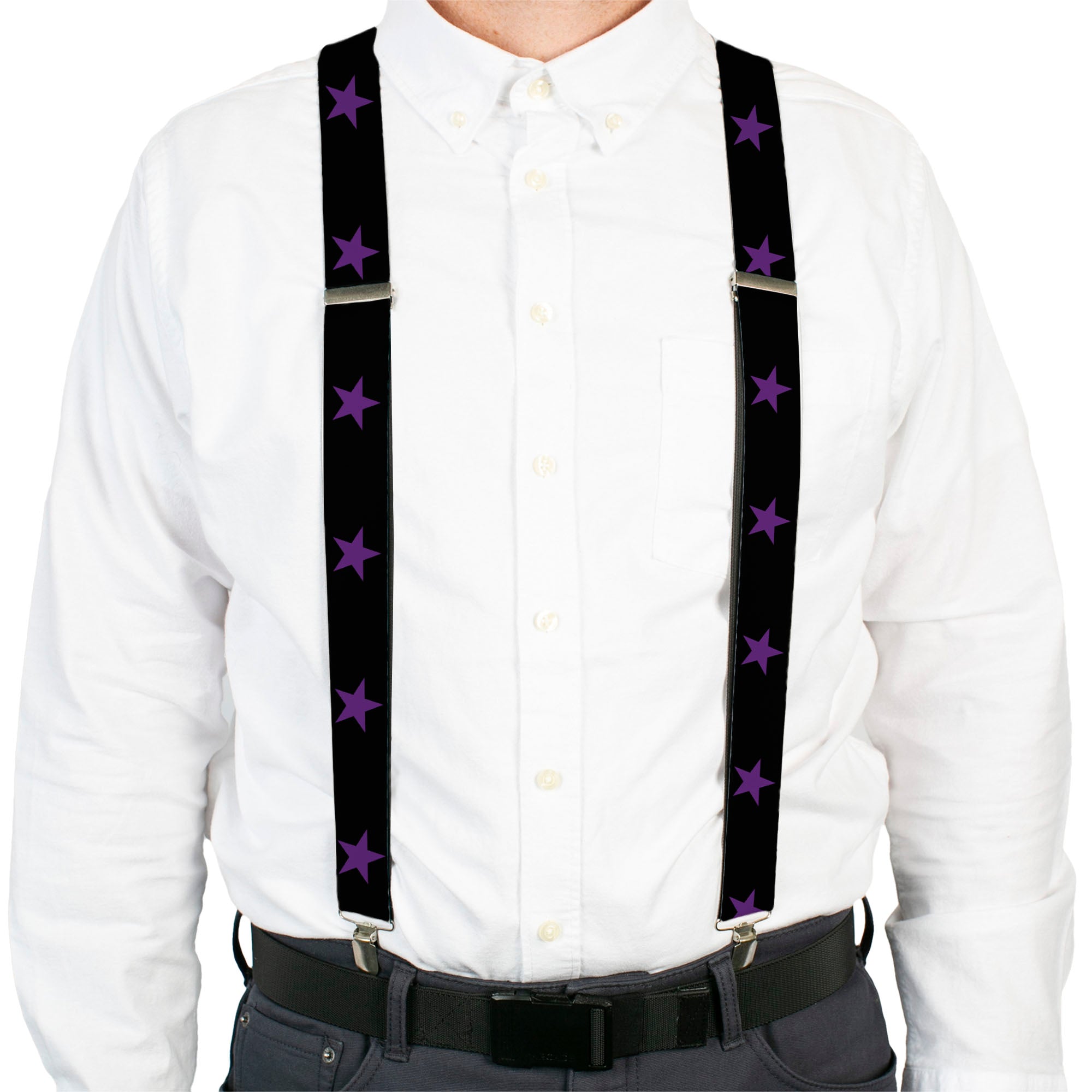 Suspenders - Star Black/Purple Suspenders Buckle-Down