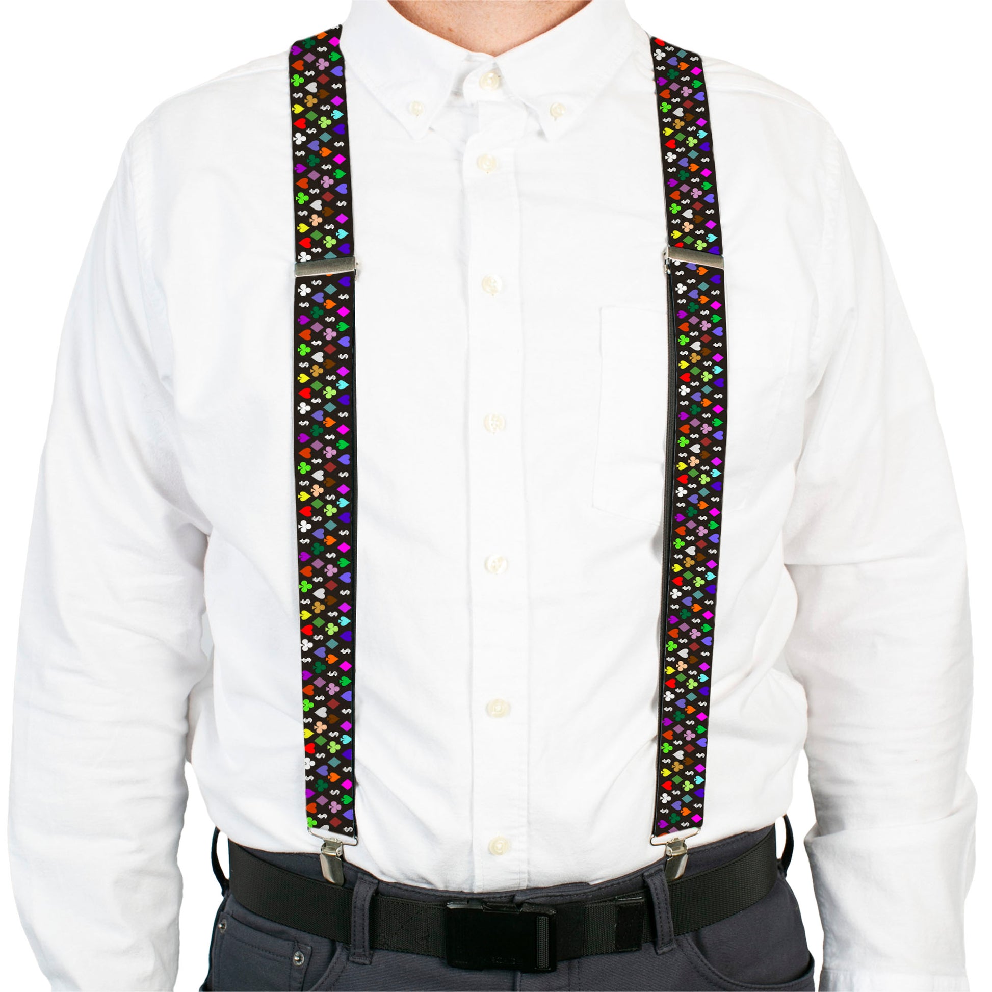 Suspenders - Suits $$$ Black/Multi Color Suspenders Buckle-Down