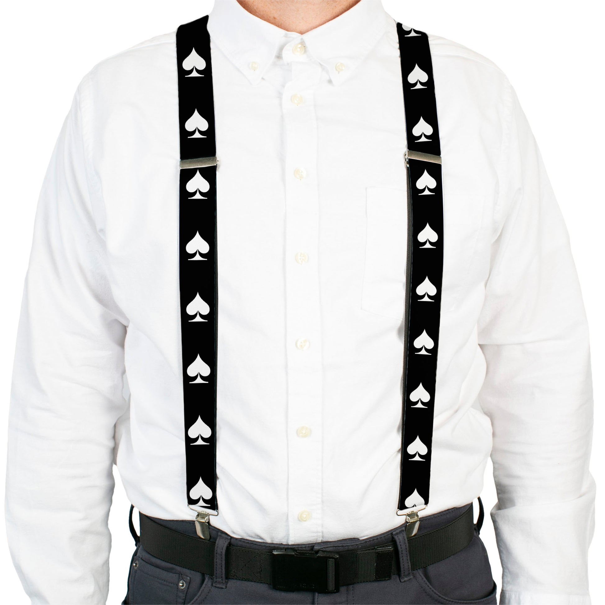 Suspenders - Spade Black/White Suspenders Buckle-Down