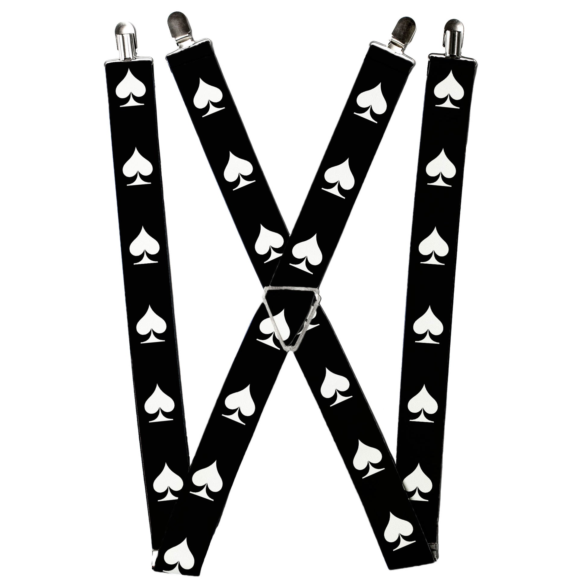 Suspenders - Spade Black/White Suspenders Buckle-Down