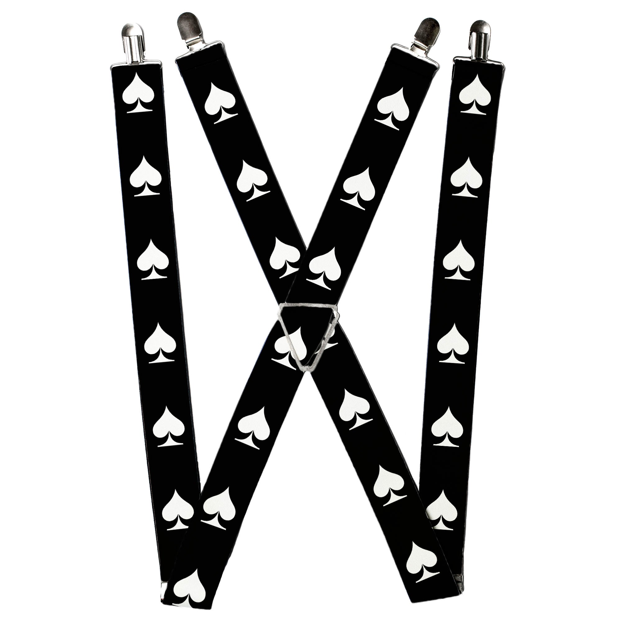 Suspenders - Spade Black/White Suspenders Buckle-Down