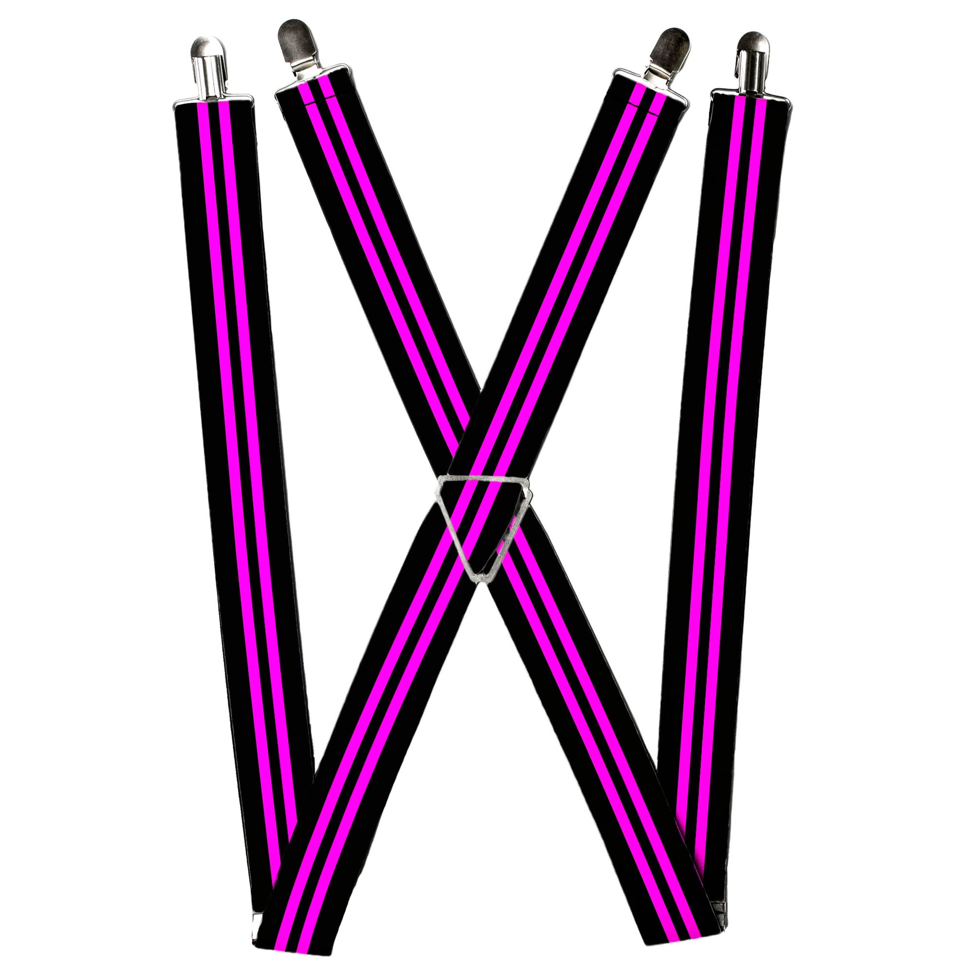 Suspenders - Stripe Black/Pink Suspenders Buckle-Down
