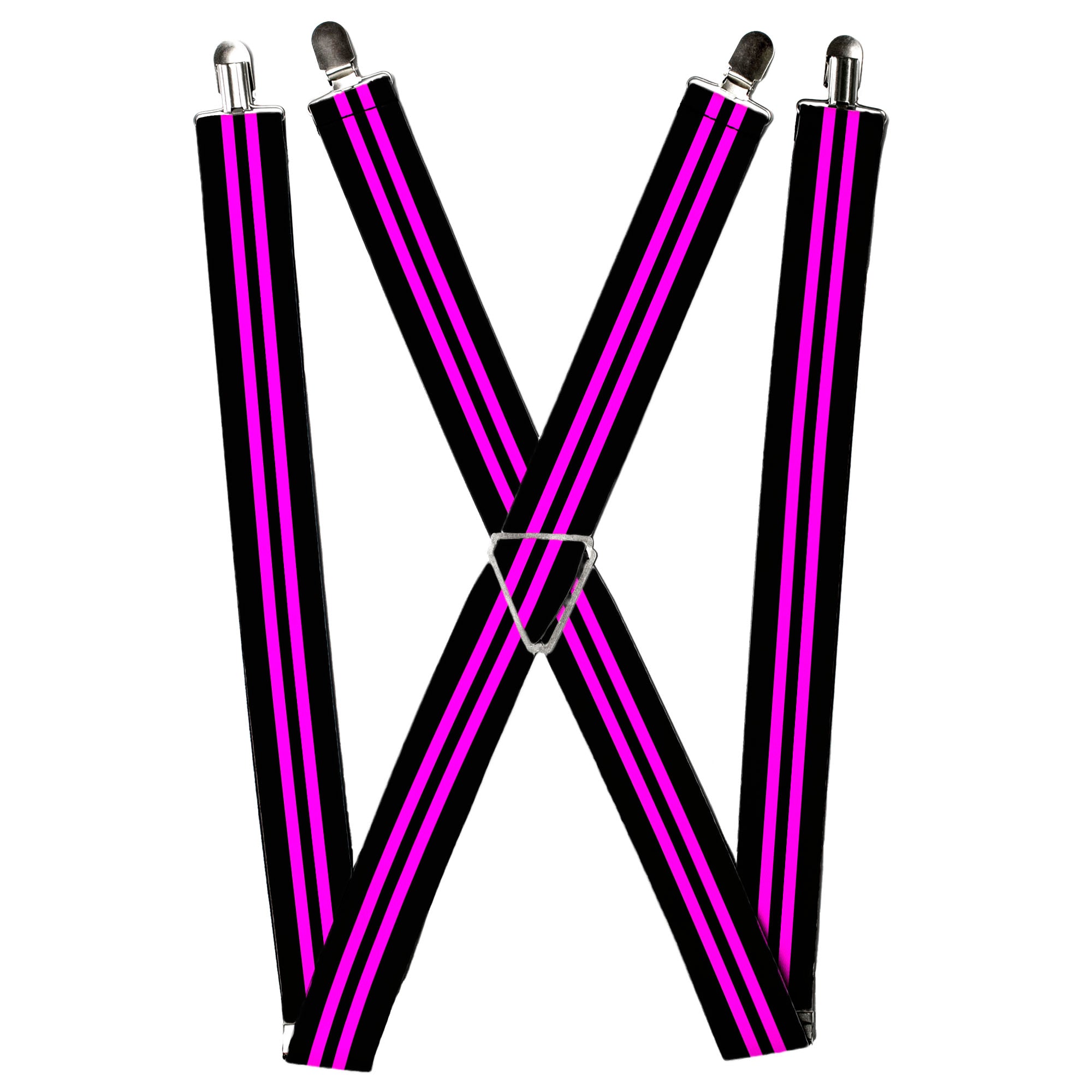 Suspenders - Stripe Black/Pink Suspenders Buckle-Down