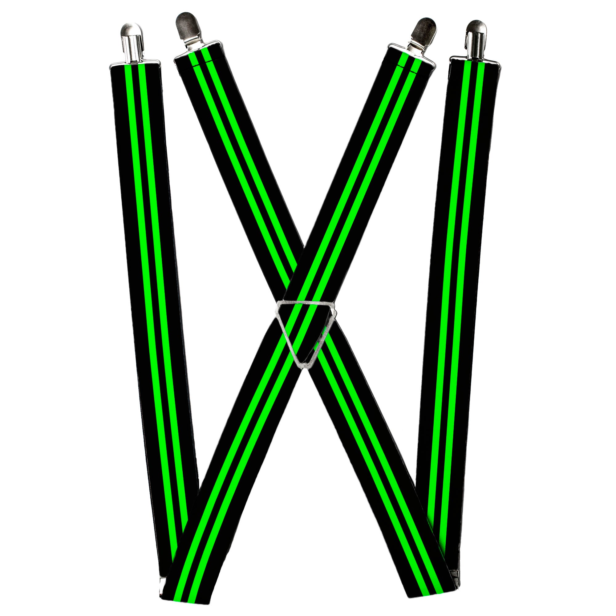 Suspenders - Stripe Black/Green Suspenders Buckle-Down