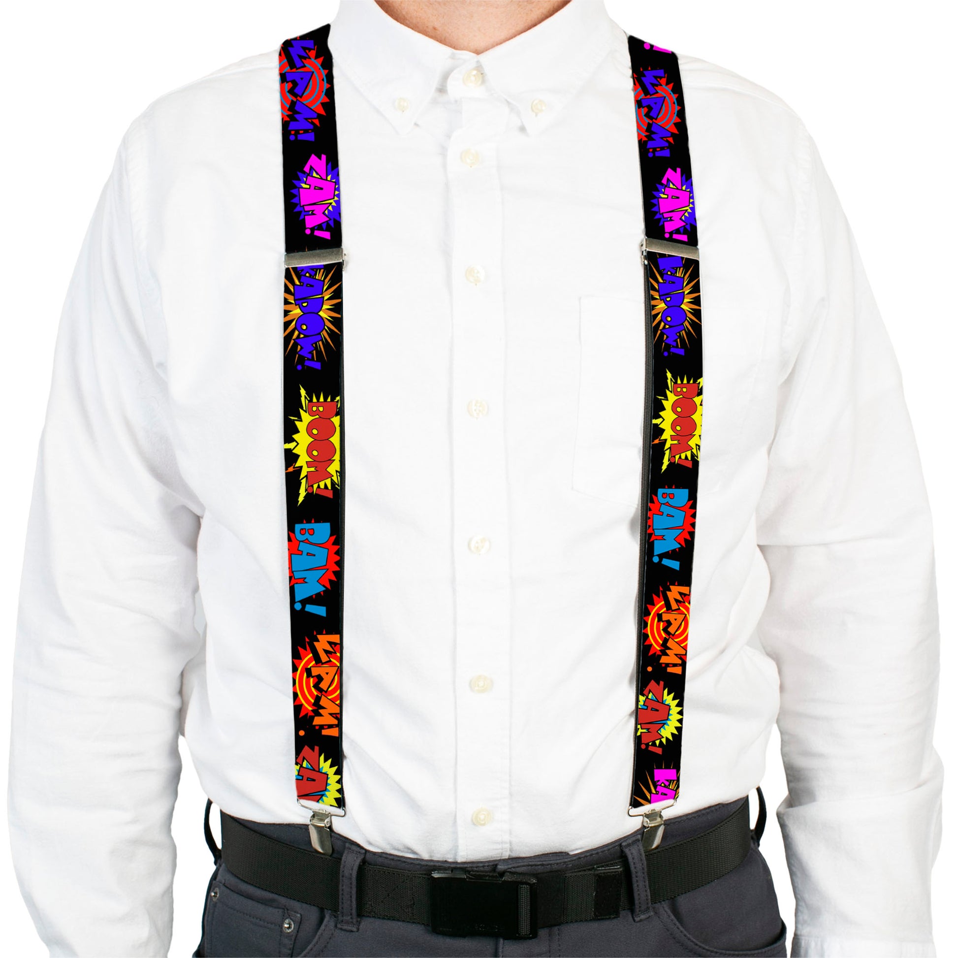 Suspenders - Sound Effects Black/Multi Color Suspenders Buckle-Down
