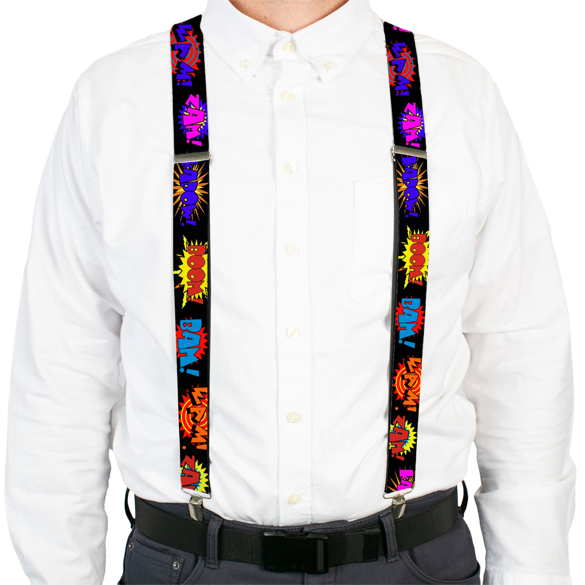 Suspenders - Sound Effects Black/Multi Color Suspenders Buckle-Down