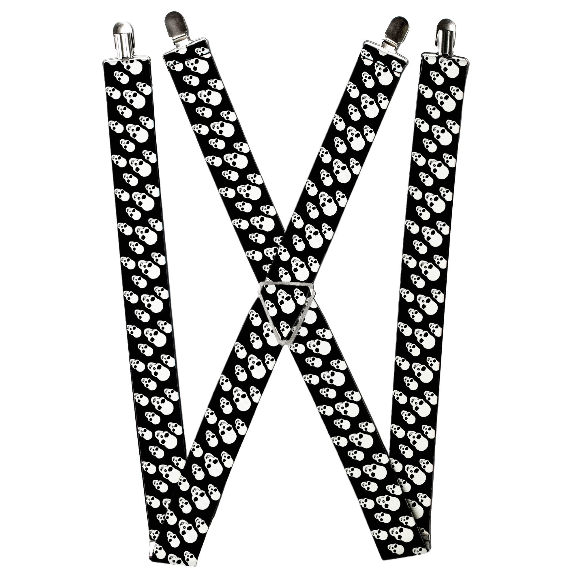 Suspenders - Tilted Skulls Black/White