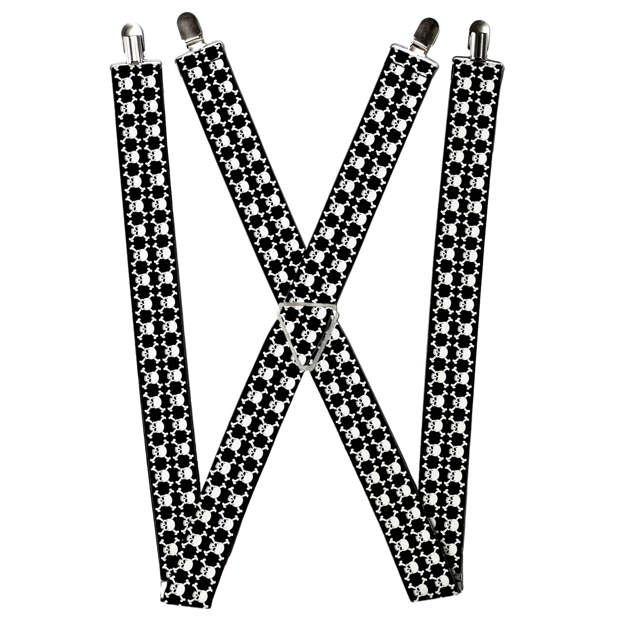 Suspenders - Top Skulls Black/White