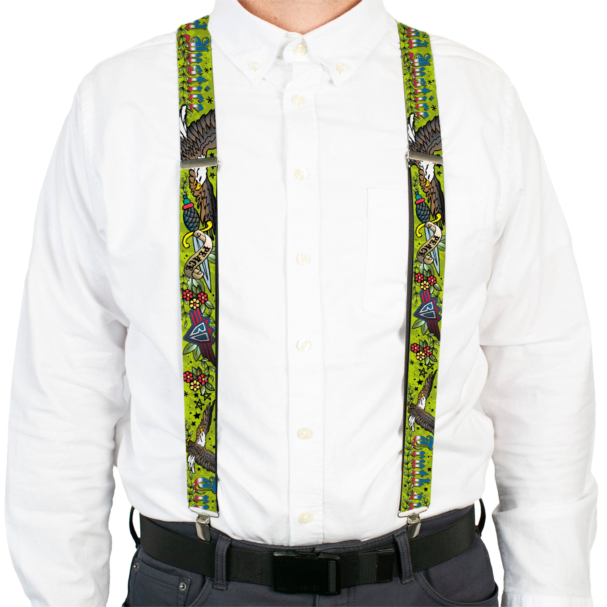 Suspenders - Truth and Justice Green