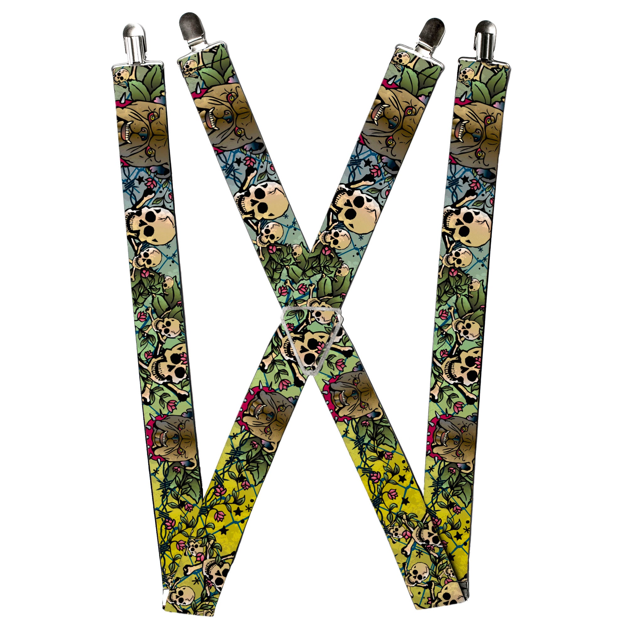Suspenders - Trust No One CLOSE-UP Yellow/Green/Blue-S