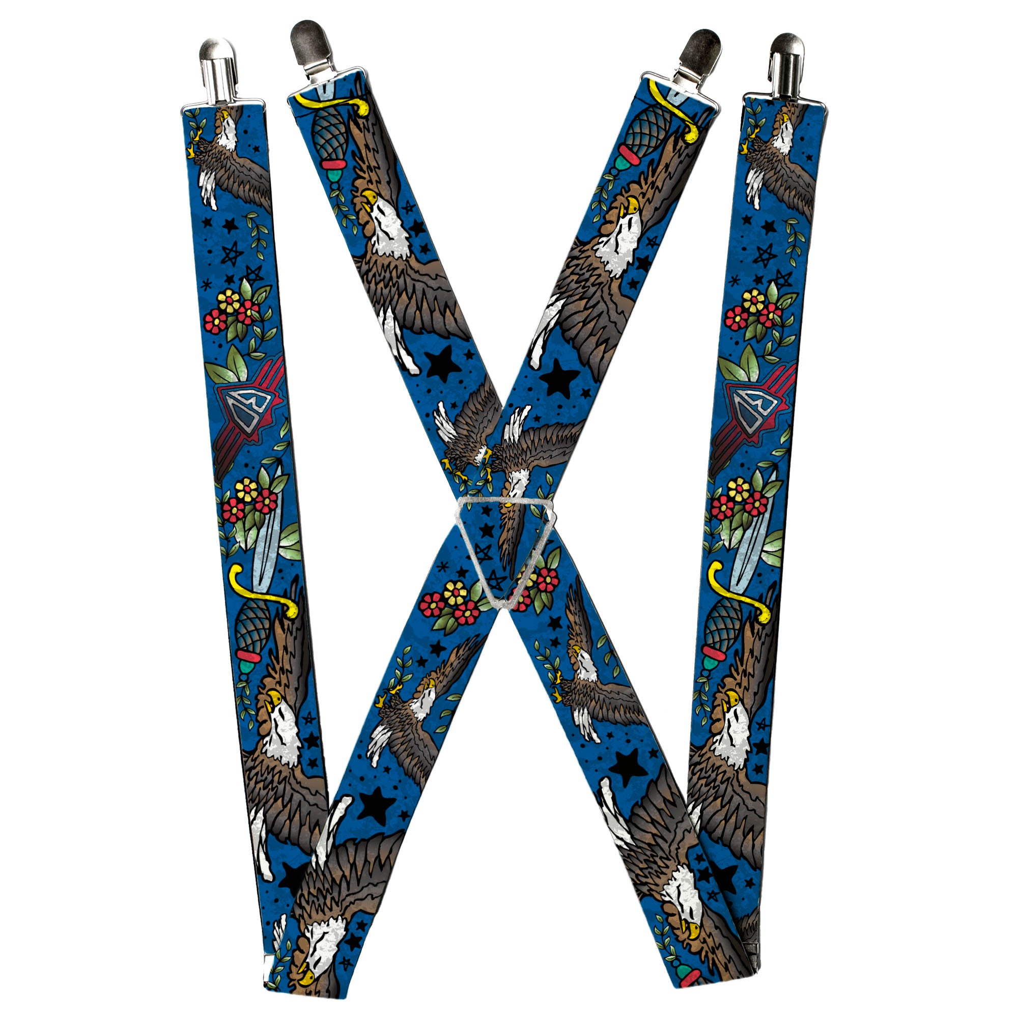 Suspenders - Truth and Justice CLOSE-UP Blue