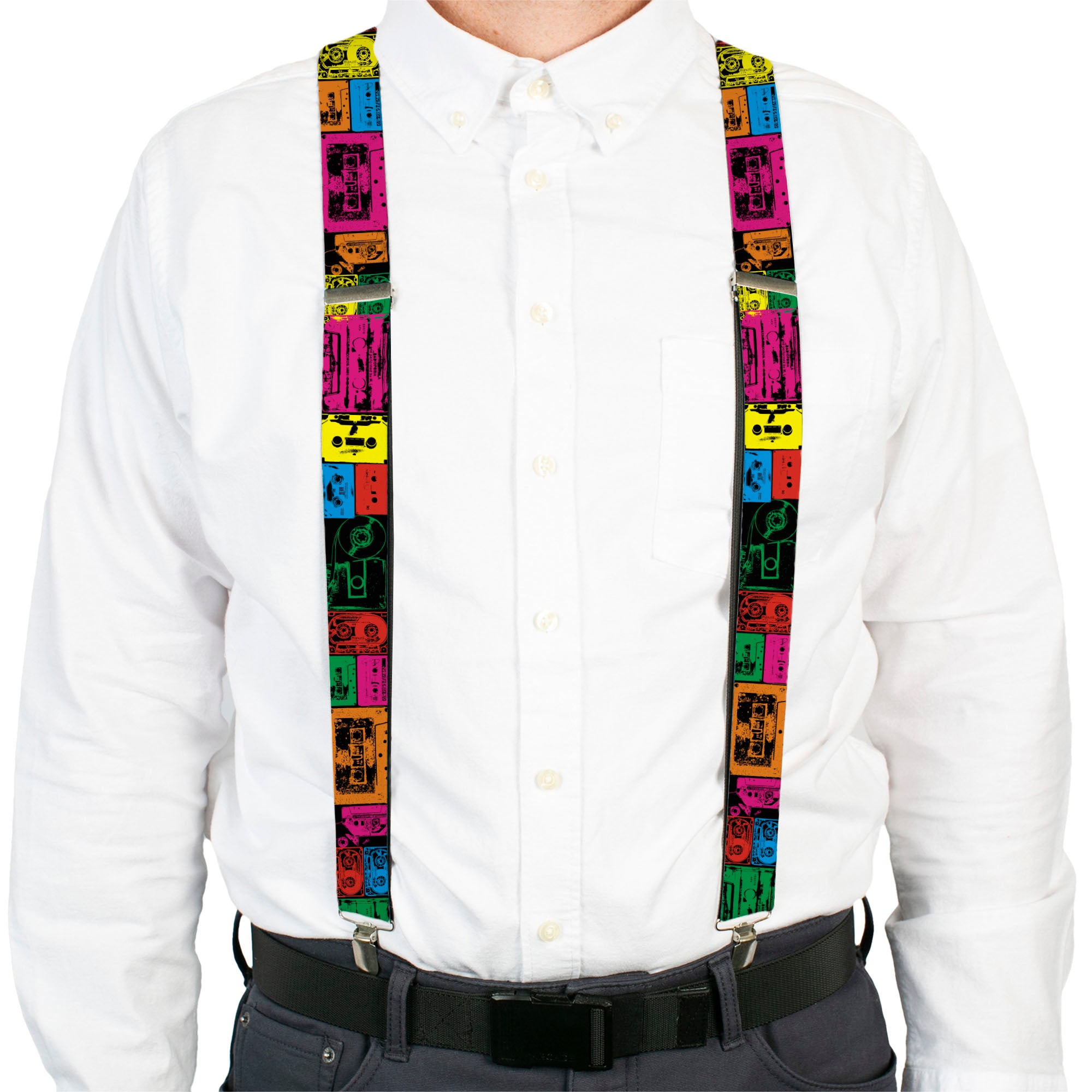 Suspenders - 1.5" - Tapes Multi Neon Suspenders Buckle-Down