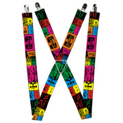 Suspenders - 1.5" - Tapes Multi Neon Suspenders Buckle-Down