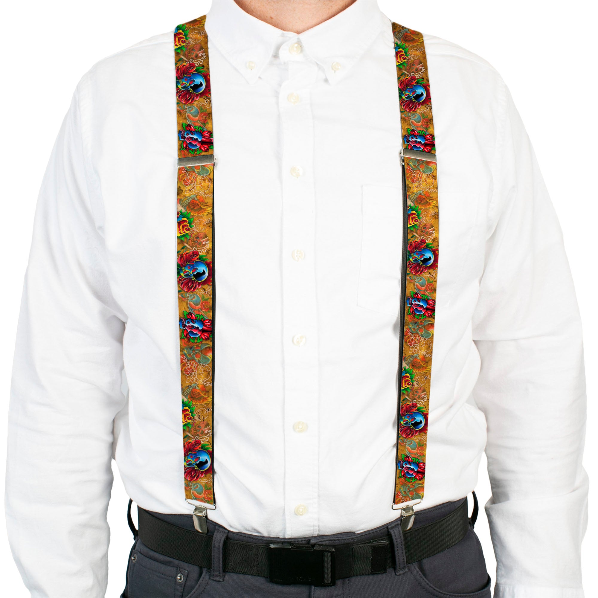 Suspenders - Tattoo Johnny-Candles & Skulls