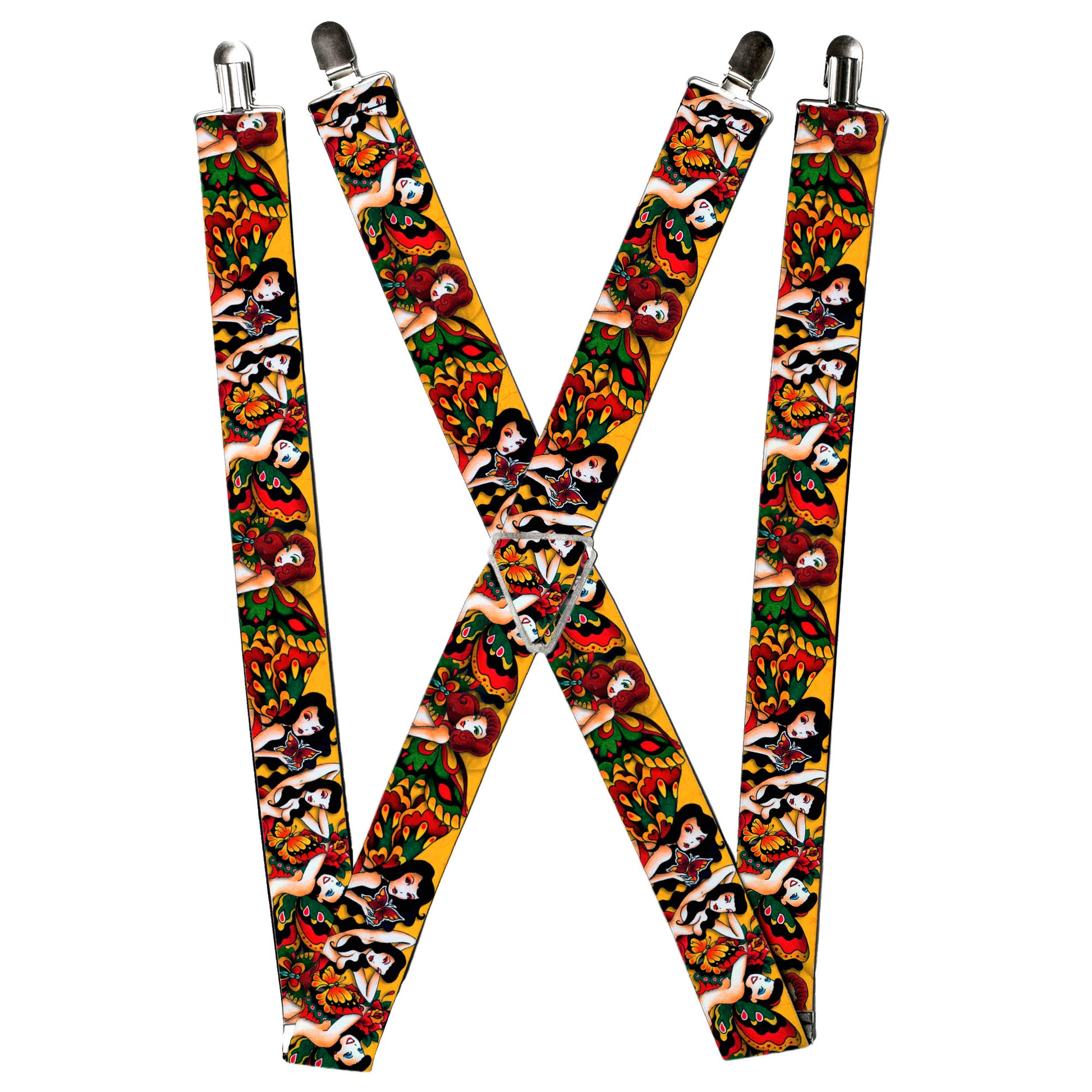 Suspenders - Tattoo Johnny-Butterfly Girl Suspenders Tattoo Johnny