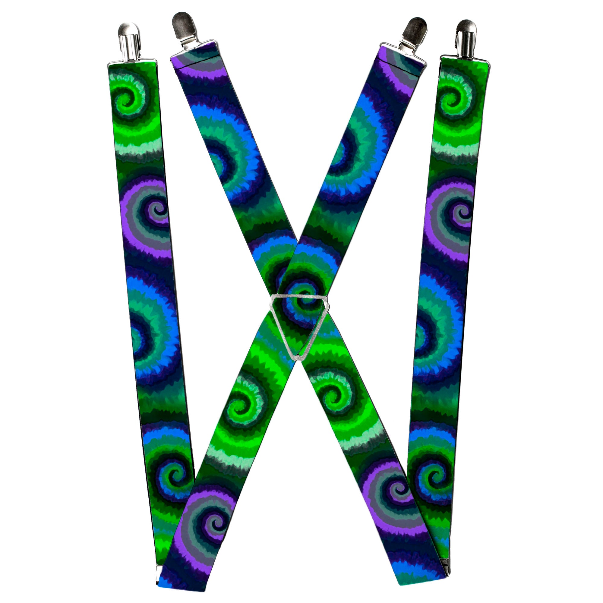 Suspenders - Tie Dye Swirl Green/Blue/Purple