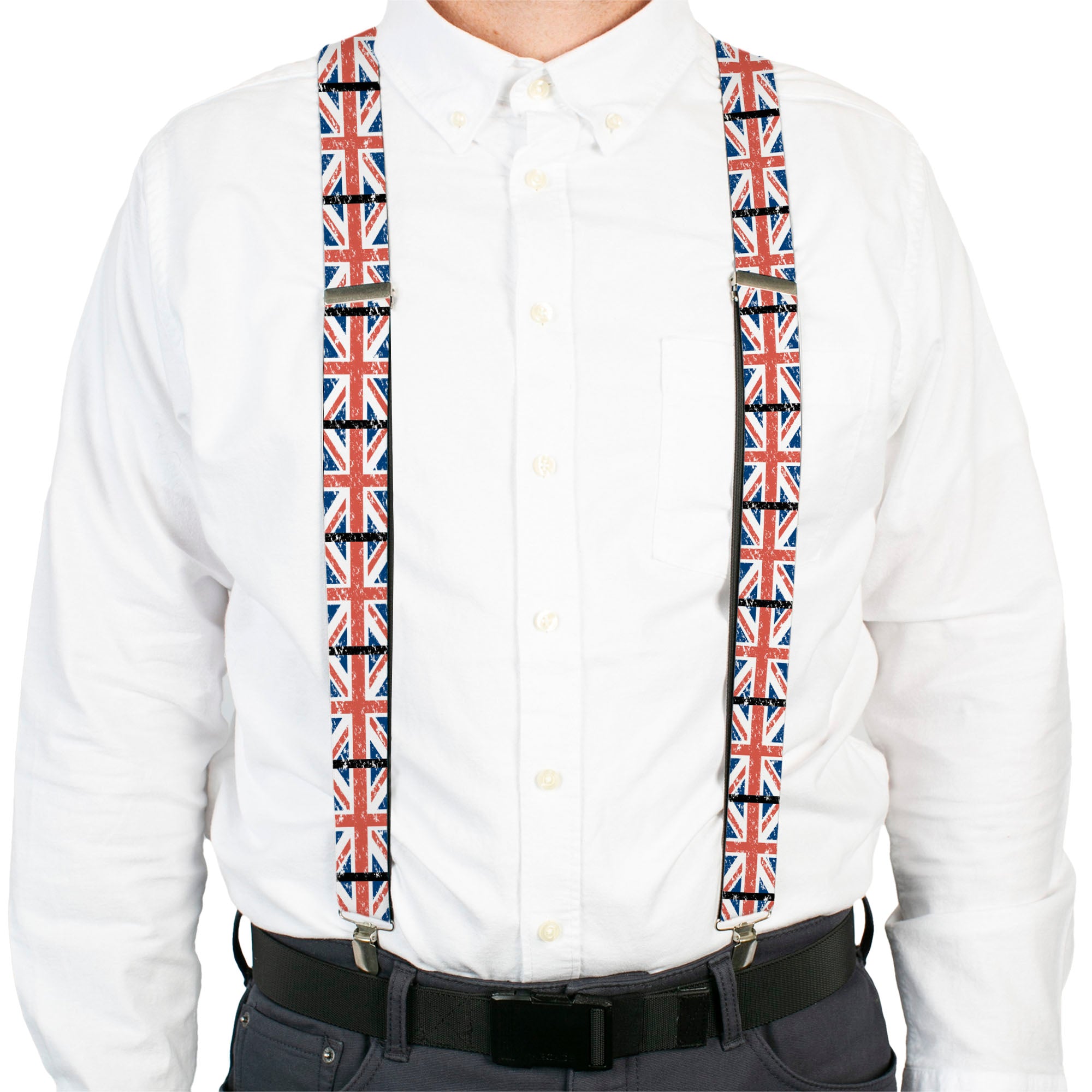 Suspenders - United Kingdom Flags Weathered