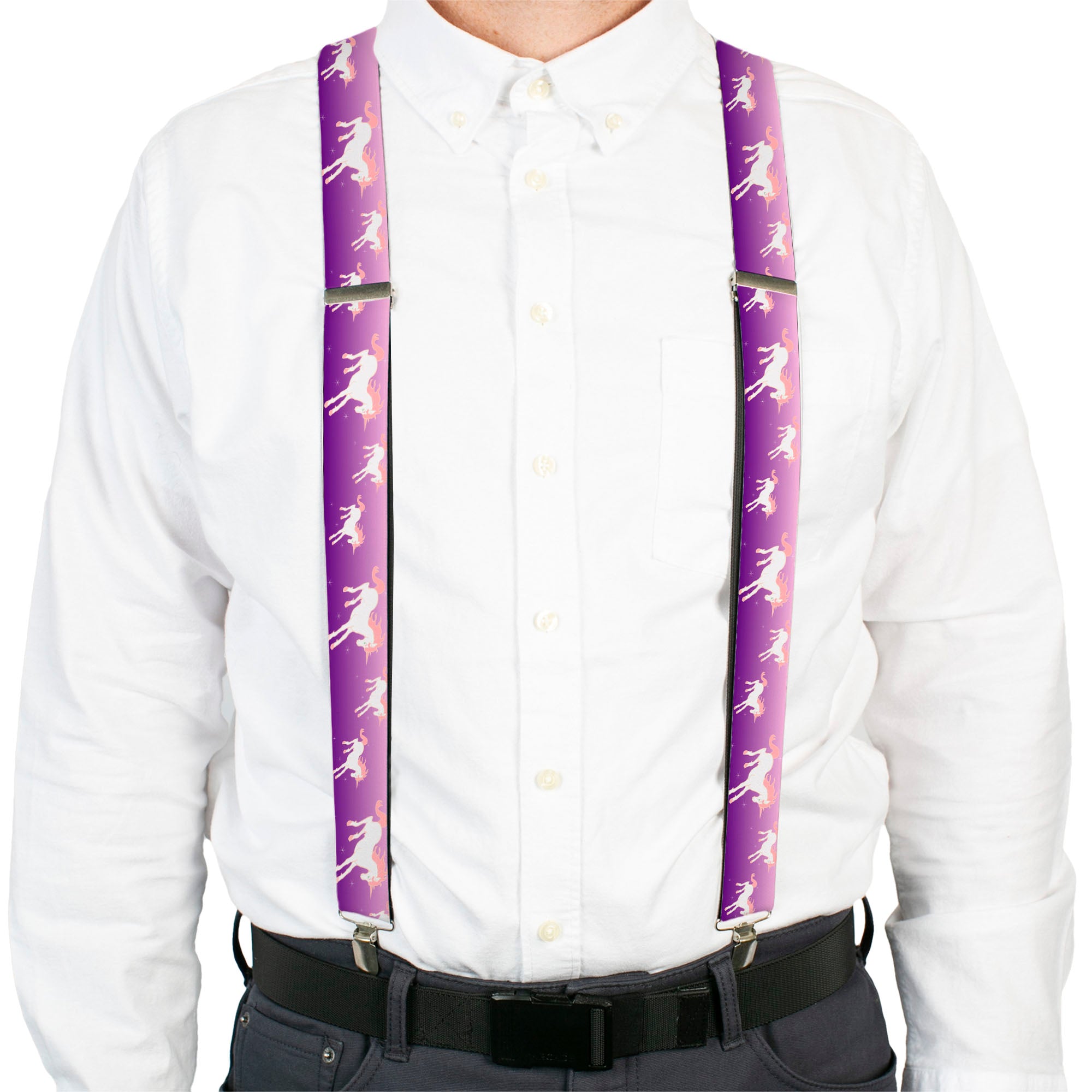 Suspenders - Unicorn Sparkles Purple/Pink