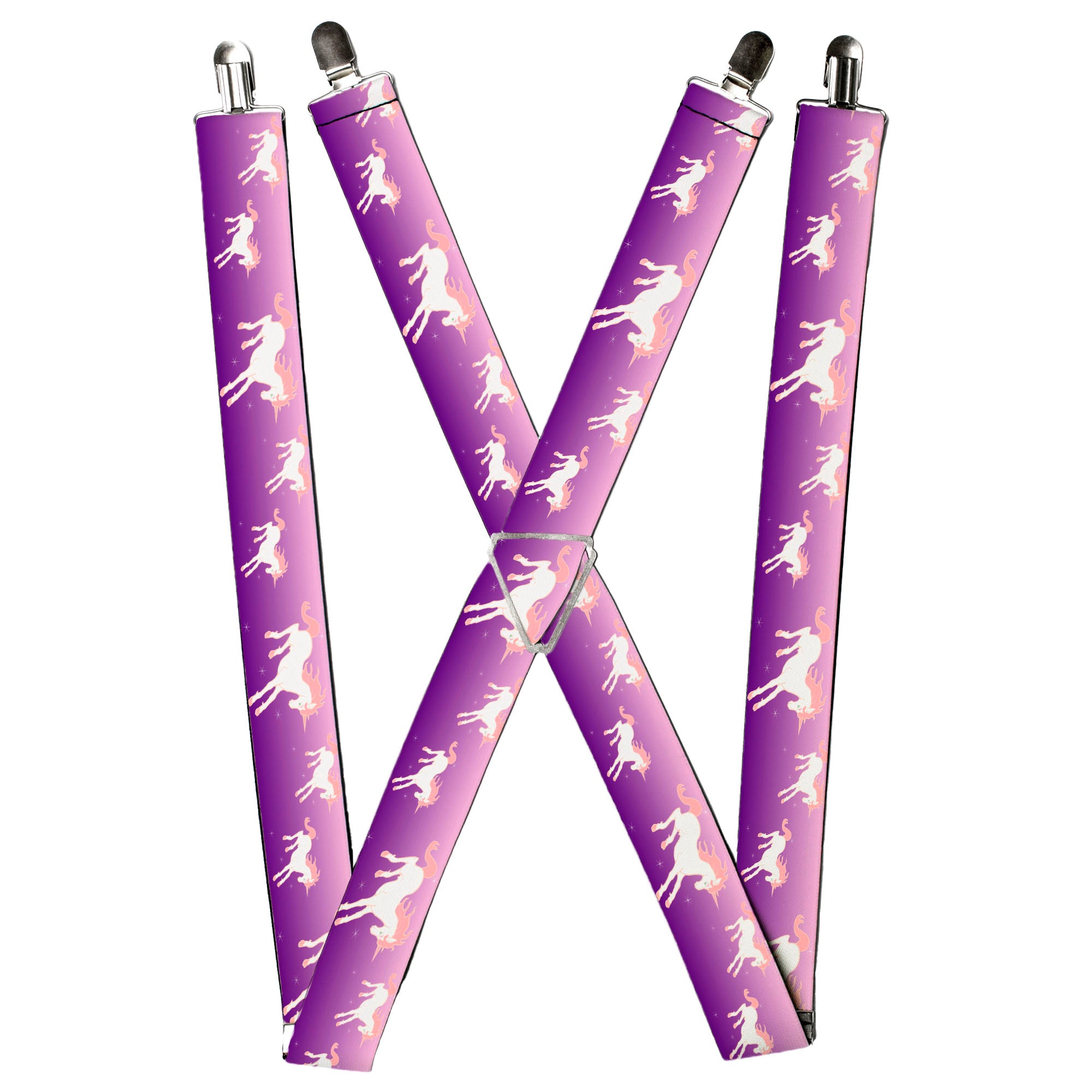 Suspenders - Unicorn Sparkles Purple/Pink