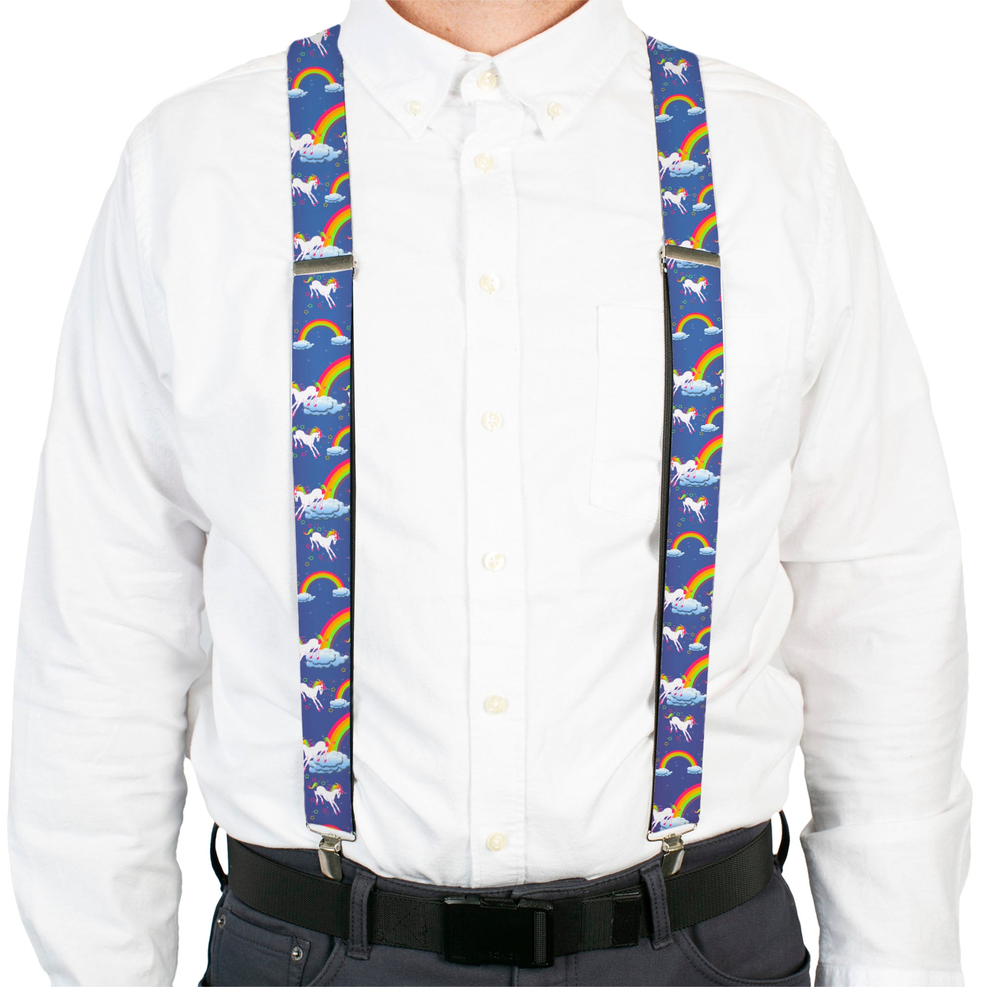 Suspenders - Unicorns/Rainbows/Stars Blue/Purple