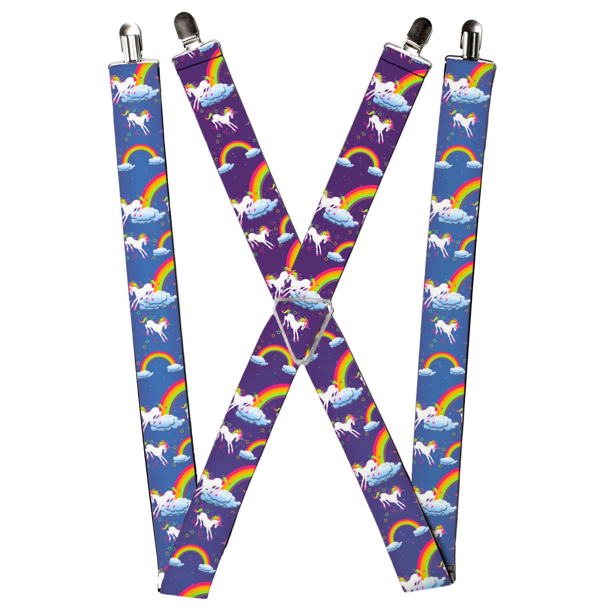Suspenders - Unicorns/Rainbows/Stars Blue/Purple