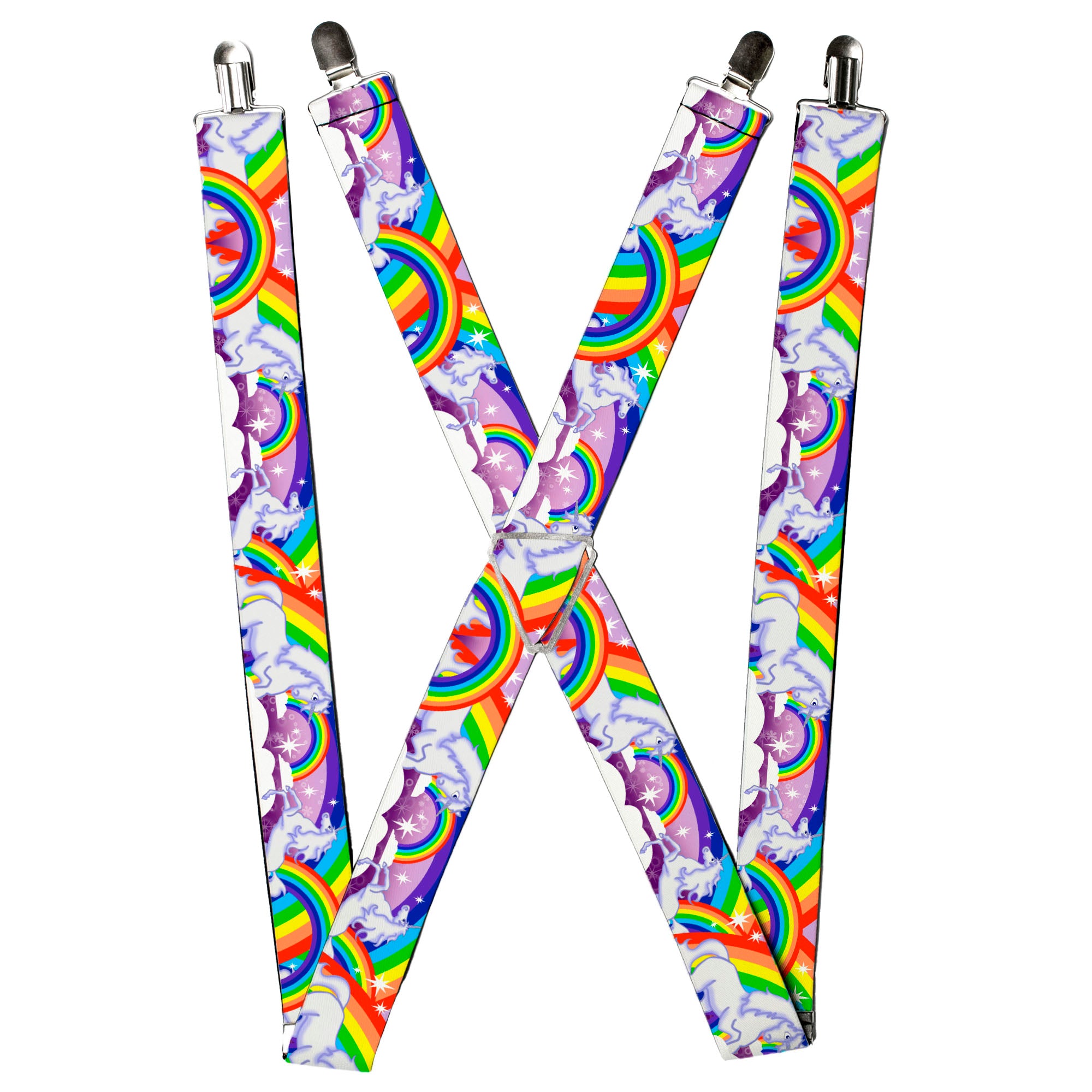 Suspenders - Unicorns in Rainbows w/Sparkles/Purple