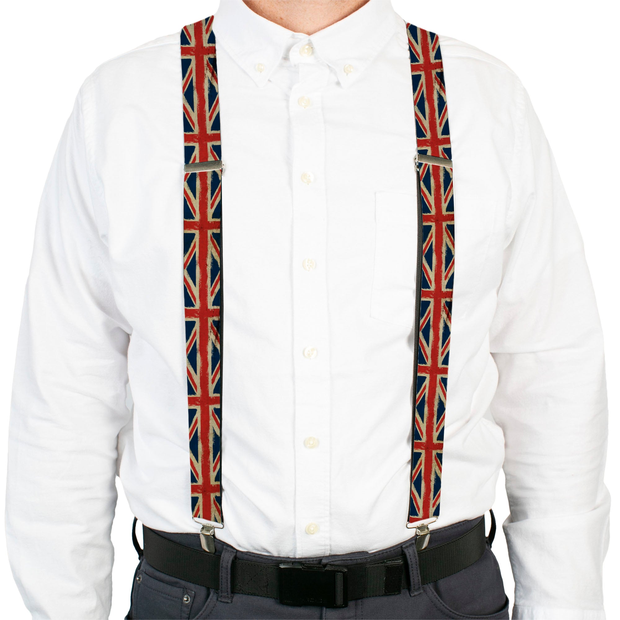 Suspenders - United Kingdom Flags Distressed Painting