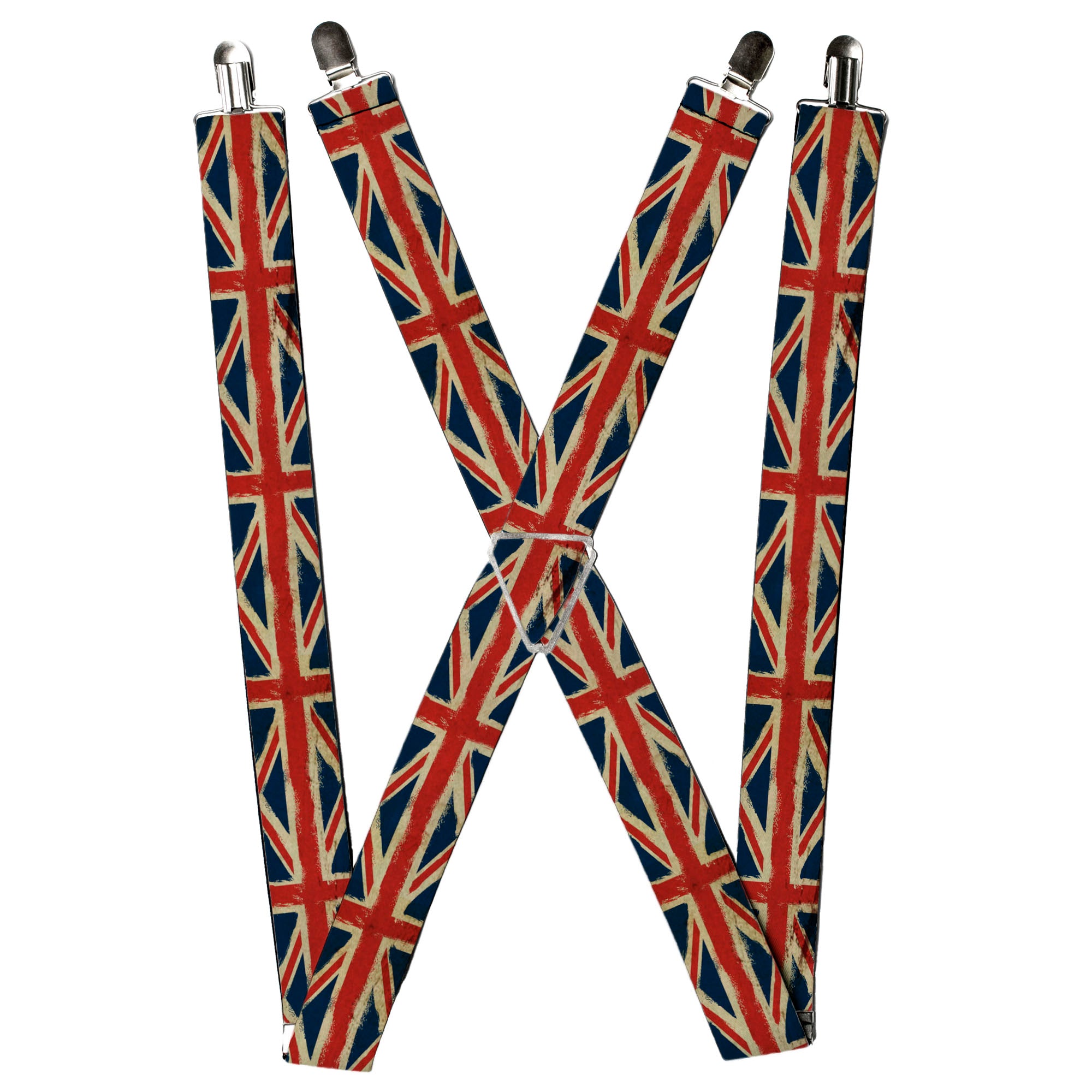 Suspenders - United Kingdom Flags Distressed Painting