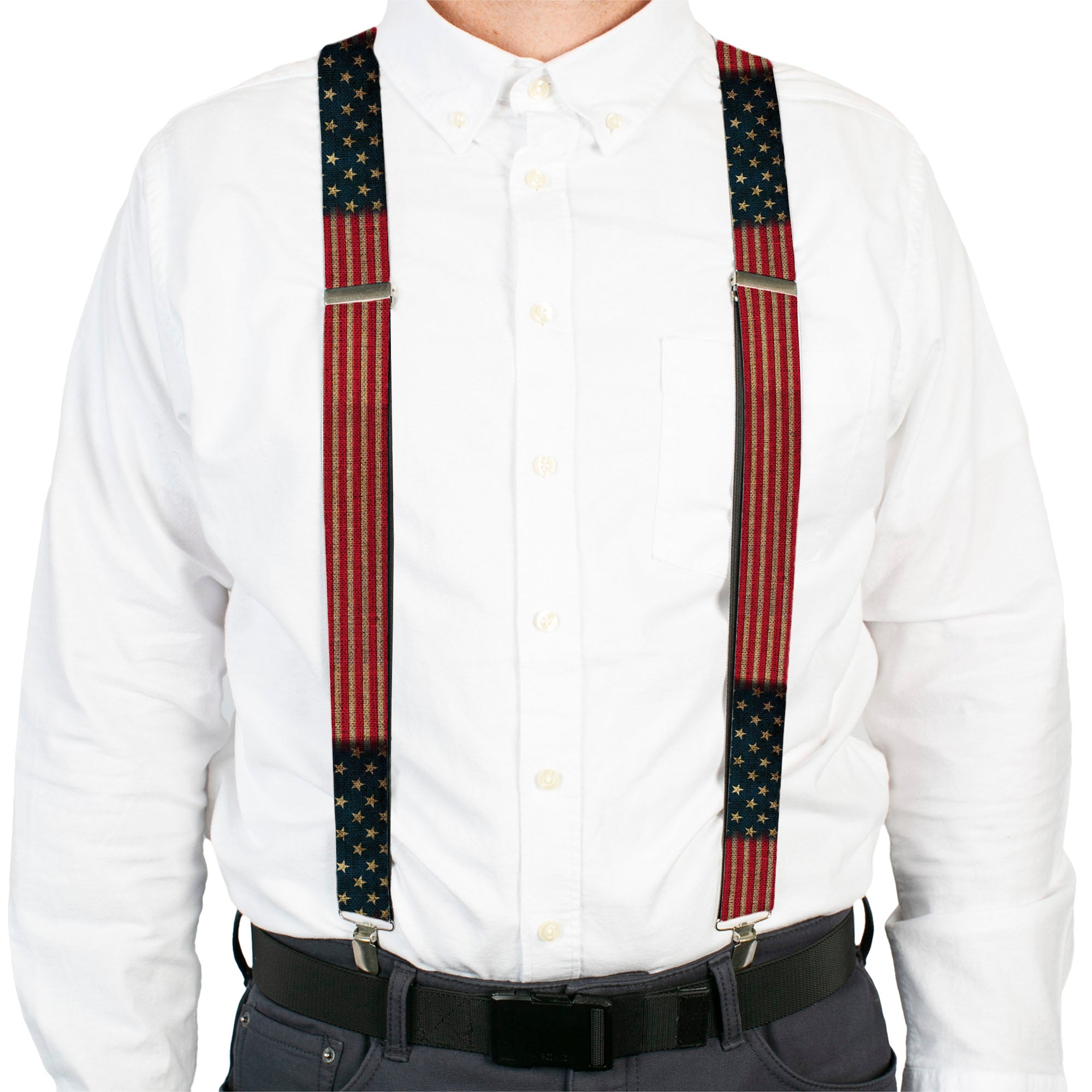 Suspenders - Vintage US Flag Stretch